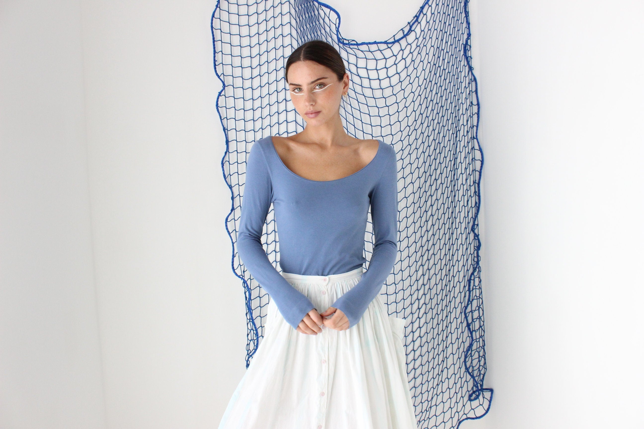 MADE IN GREECE 2000s Organic Cotton Scoop Neck Top