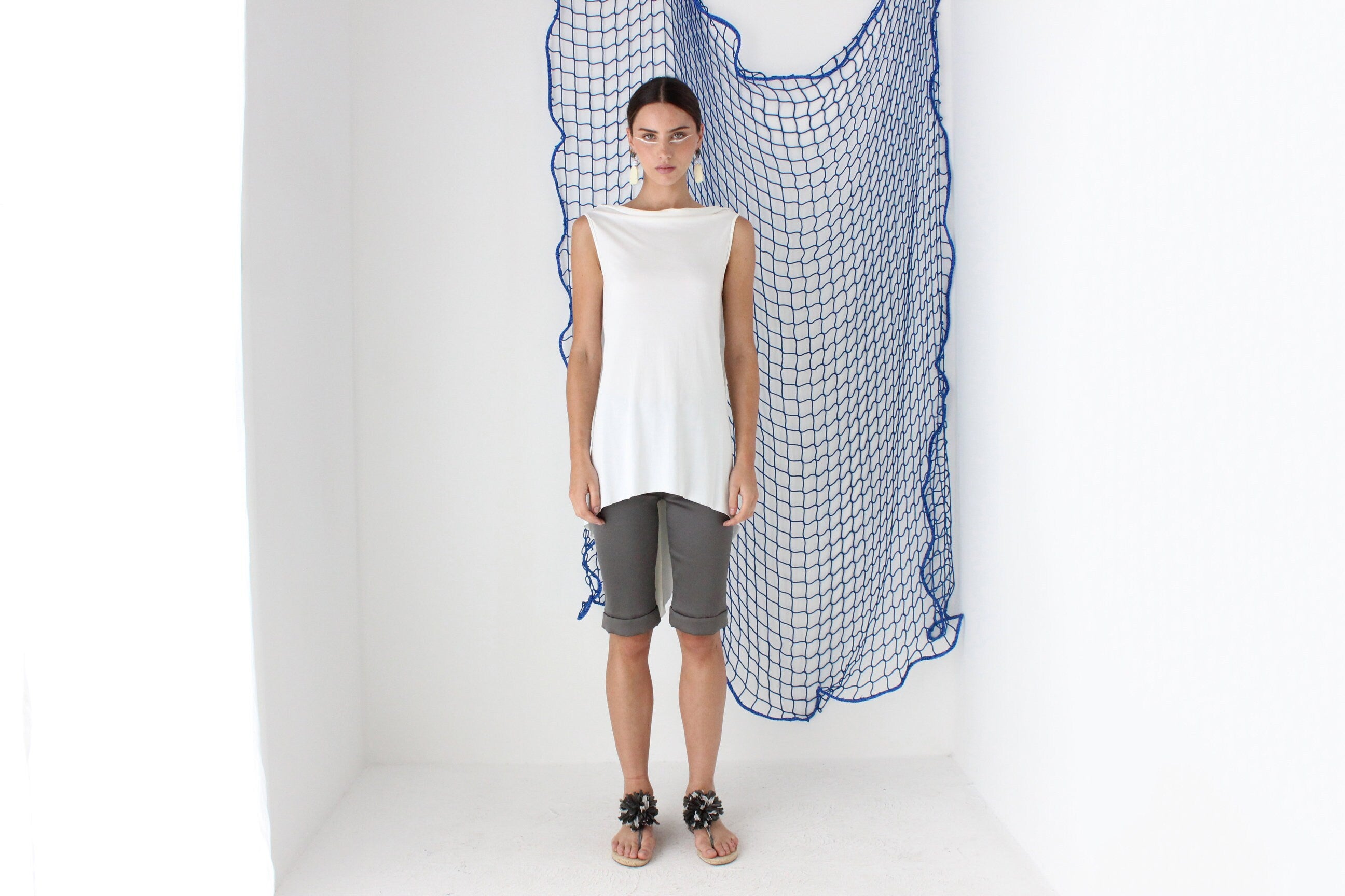 FOUND IN GREECE 90s Hand Painted Abstract Earrings