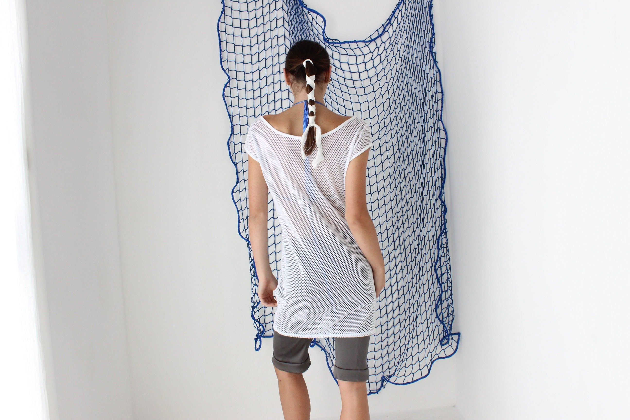 FOUND IN GREECE 2000s Cotton Fishnet Cover Up