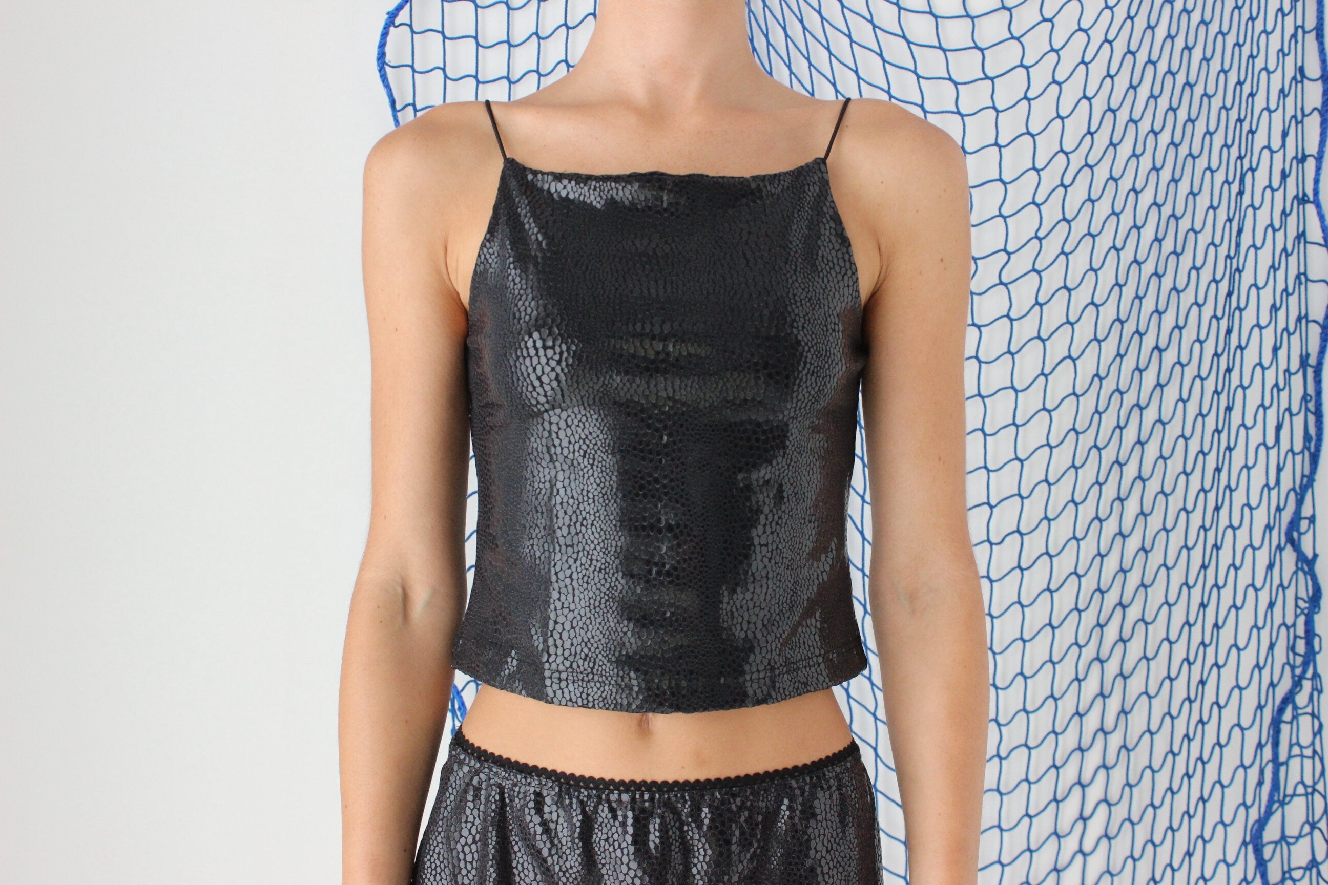 FOUND IN GREECE Y2K Deadstock Python Look Top