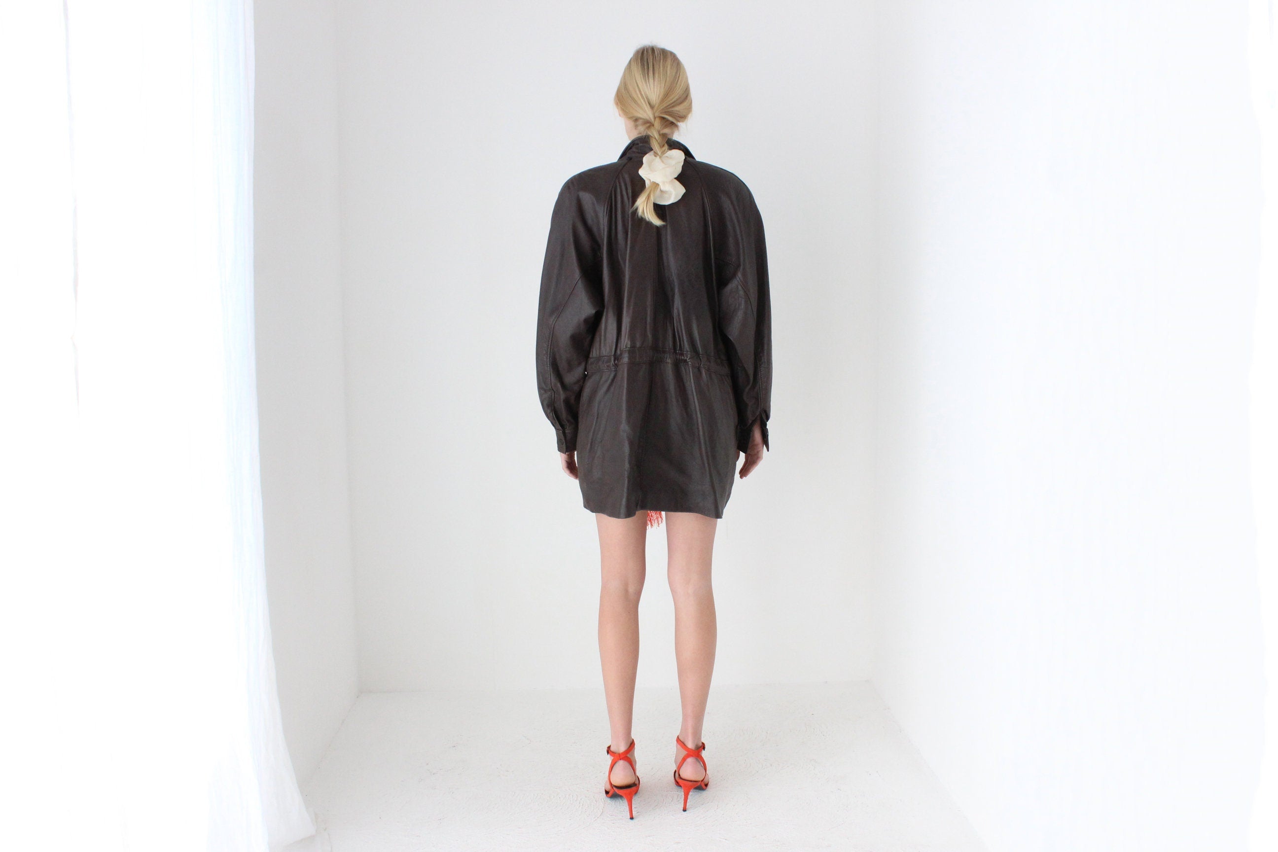 80s Softest Chocolate Leather Unisex Anorak Jacket