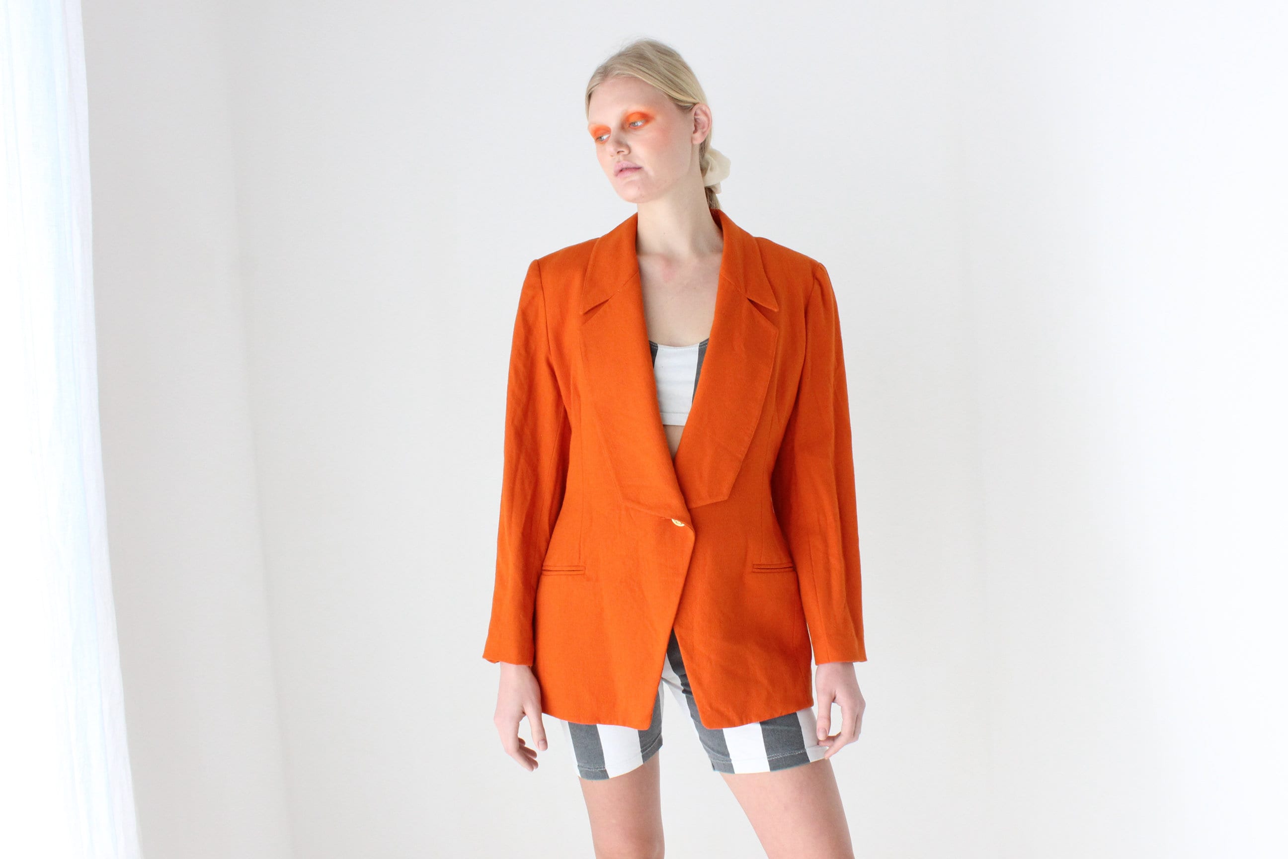 80s Pure New Wool Vibrant Tailored Blazer