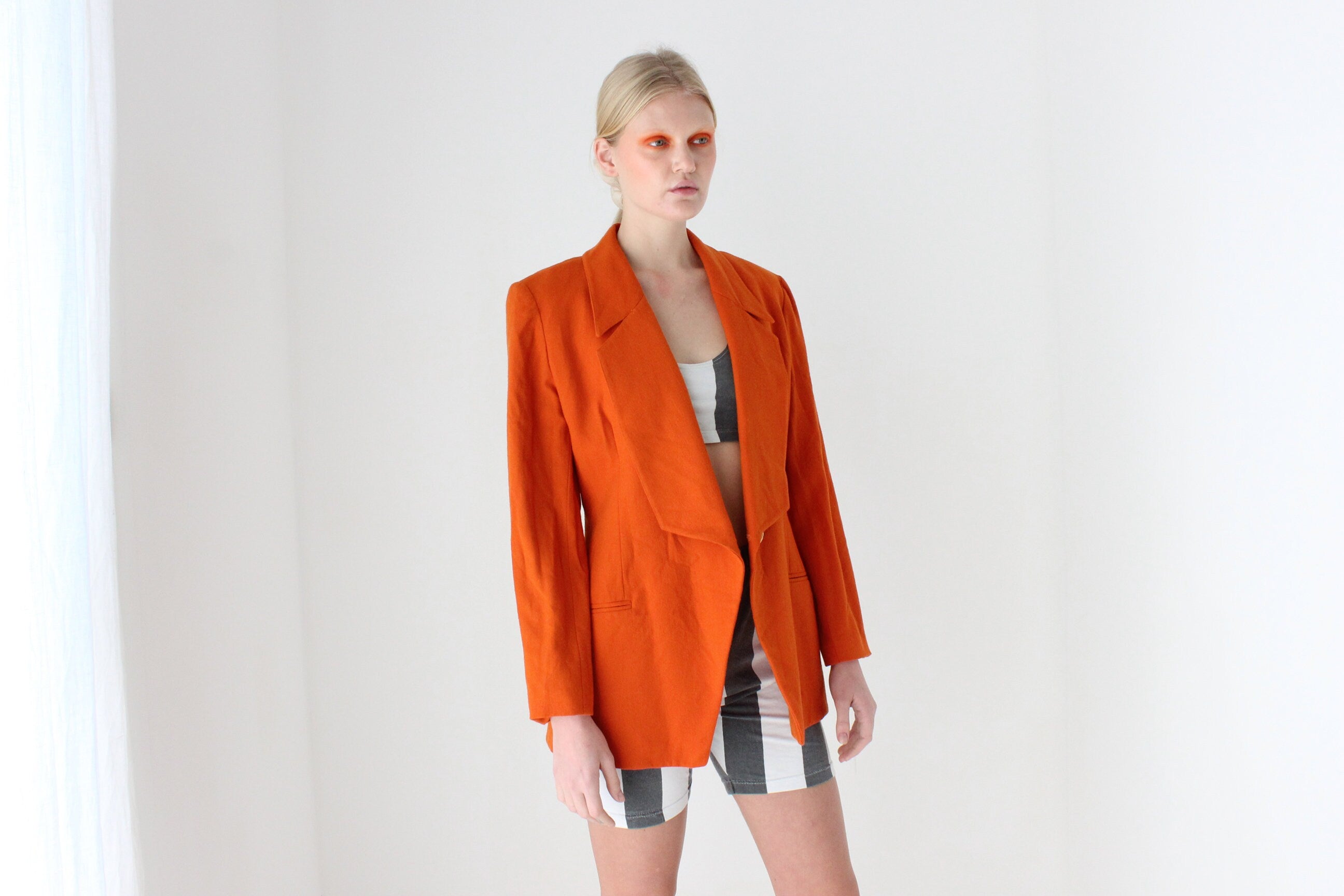 80s Pure New Wool Vibrant Tailored Blazer