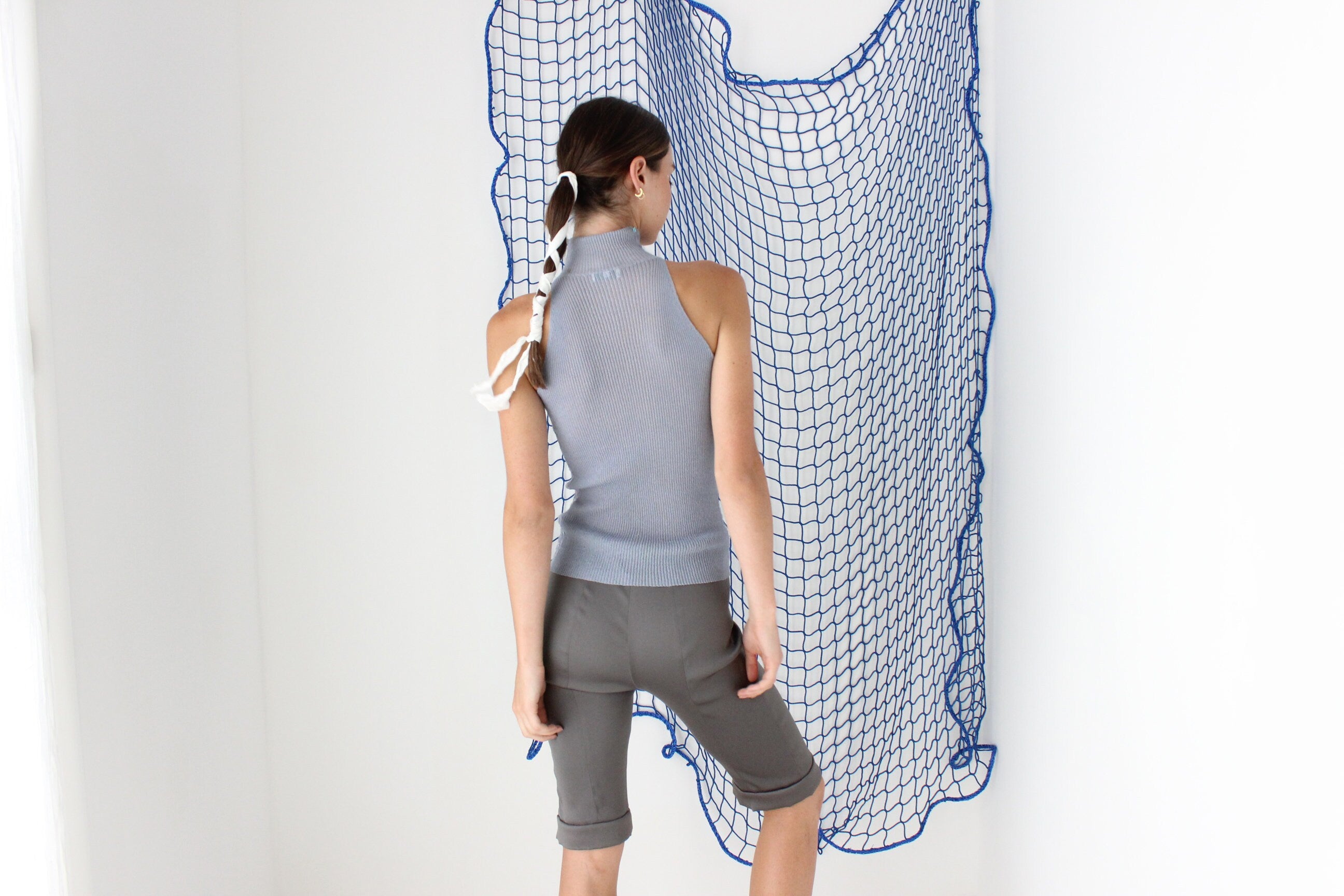 FOUND IN GREECE Y2K Stretch Knit Top & Cardigan Set w/ Iridescent Sequins