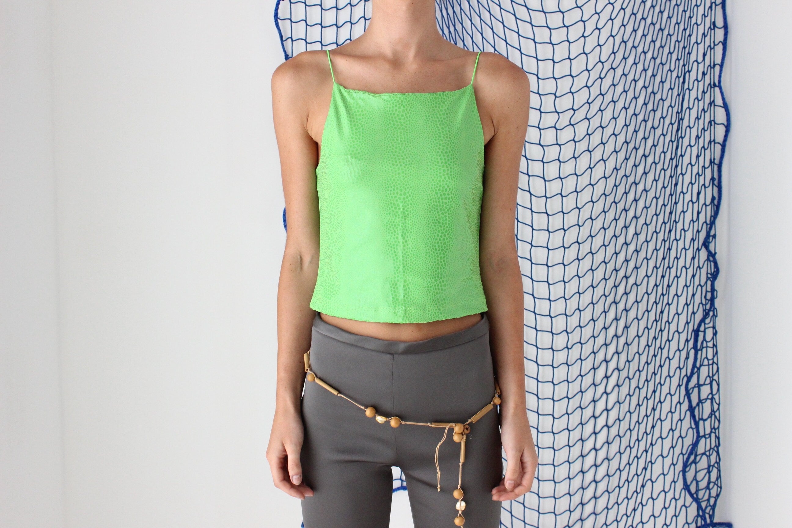 FOUND IN GREECE Y2K Deadstock Python Look Top