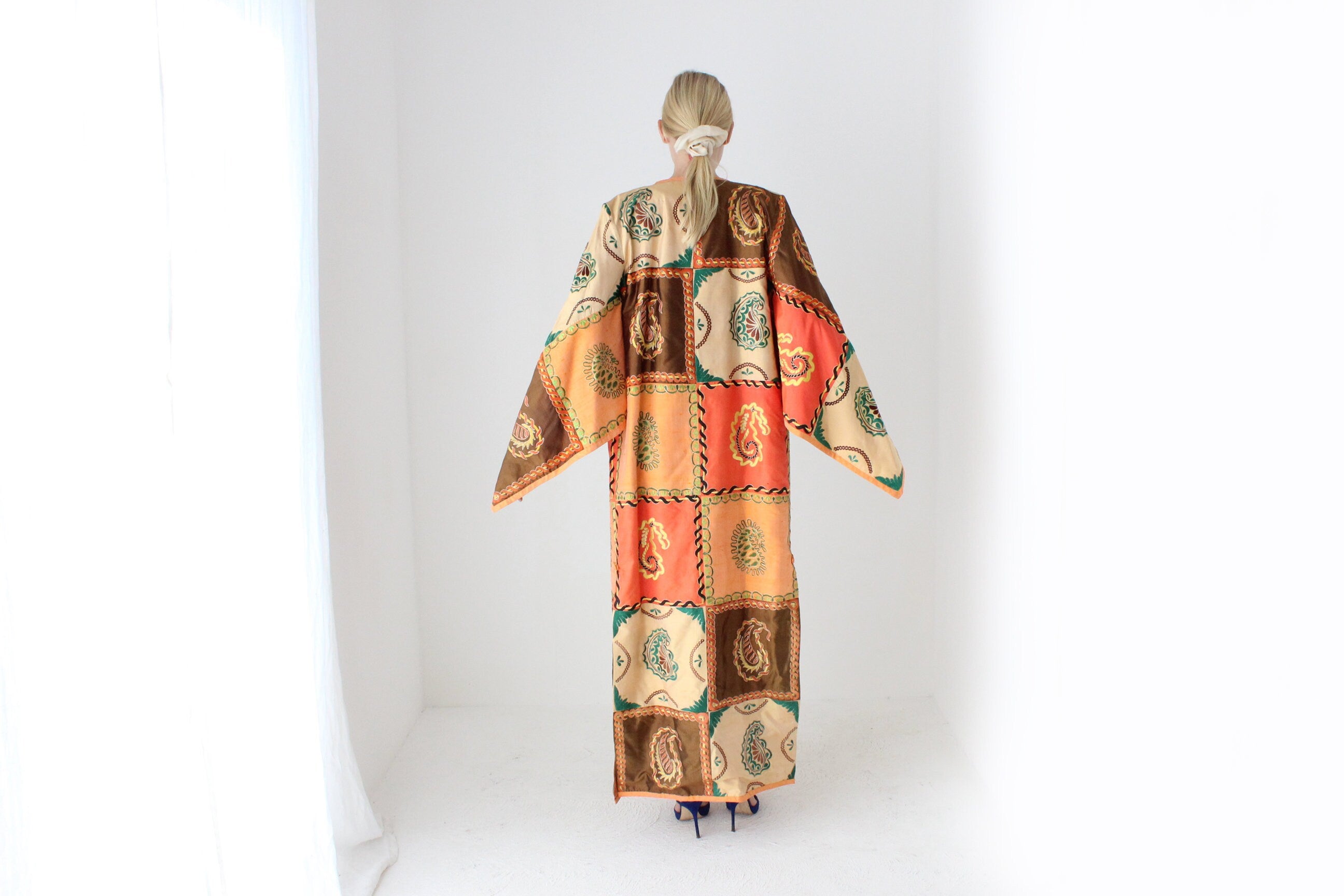 70s Historic Hand Loomed Silk Patchwork Kimono Jacket
