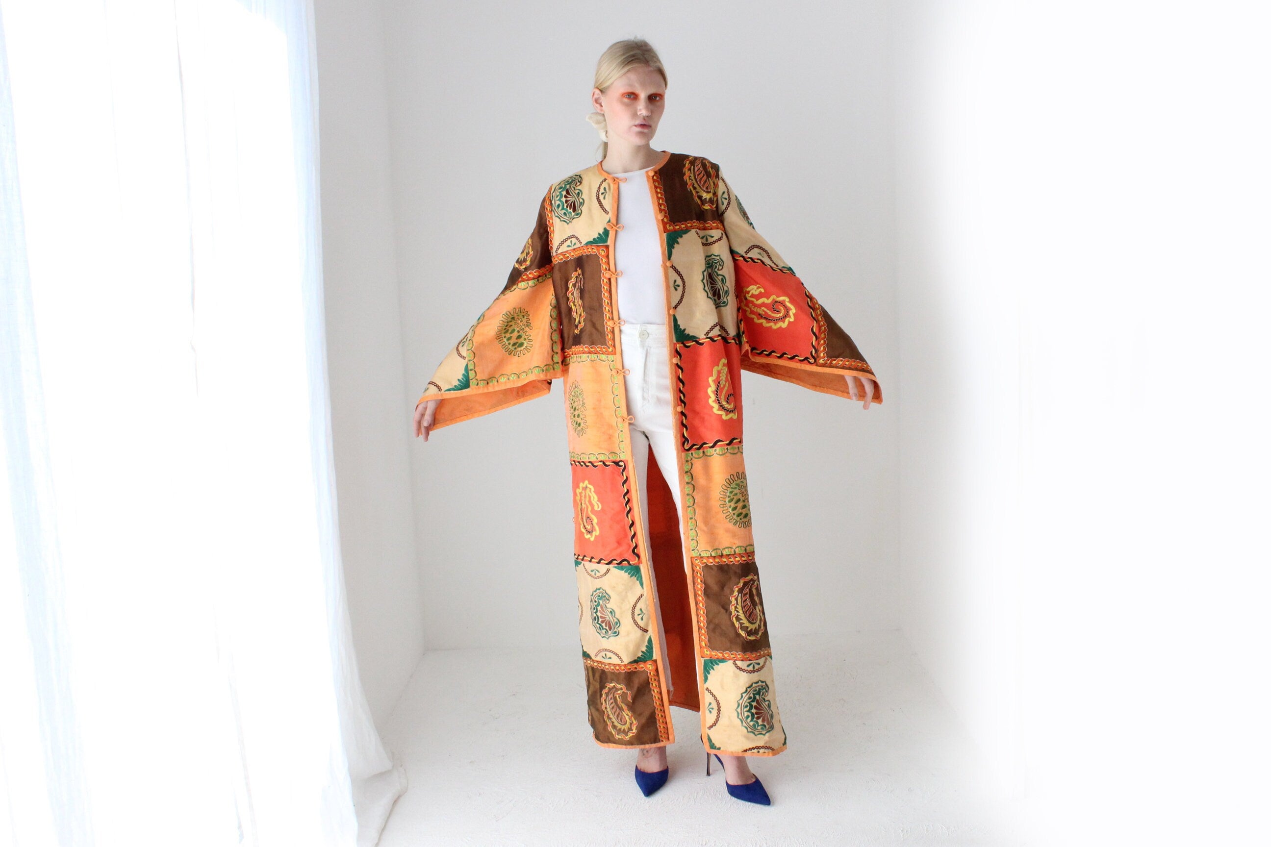 70s Historic Hand Loomed Silk Patchwork Kimono Jacket