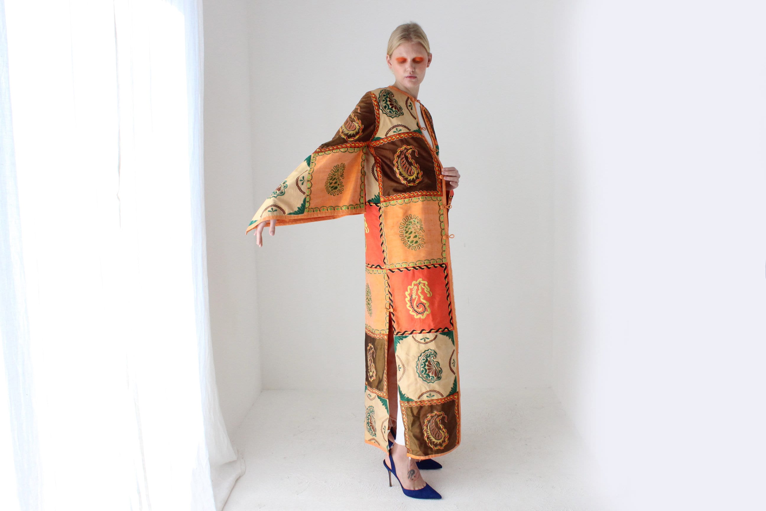 70s Historic Hand Loomed Silk Patchwork Kimono Jacket