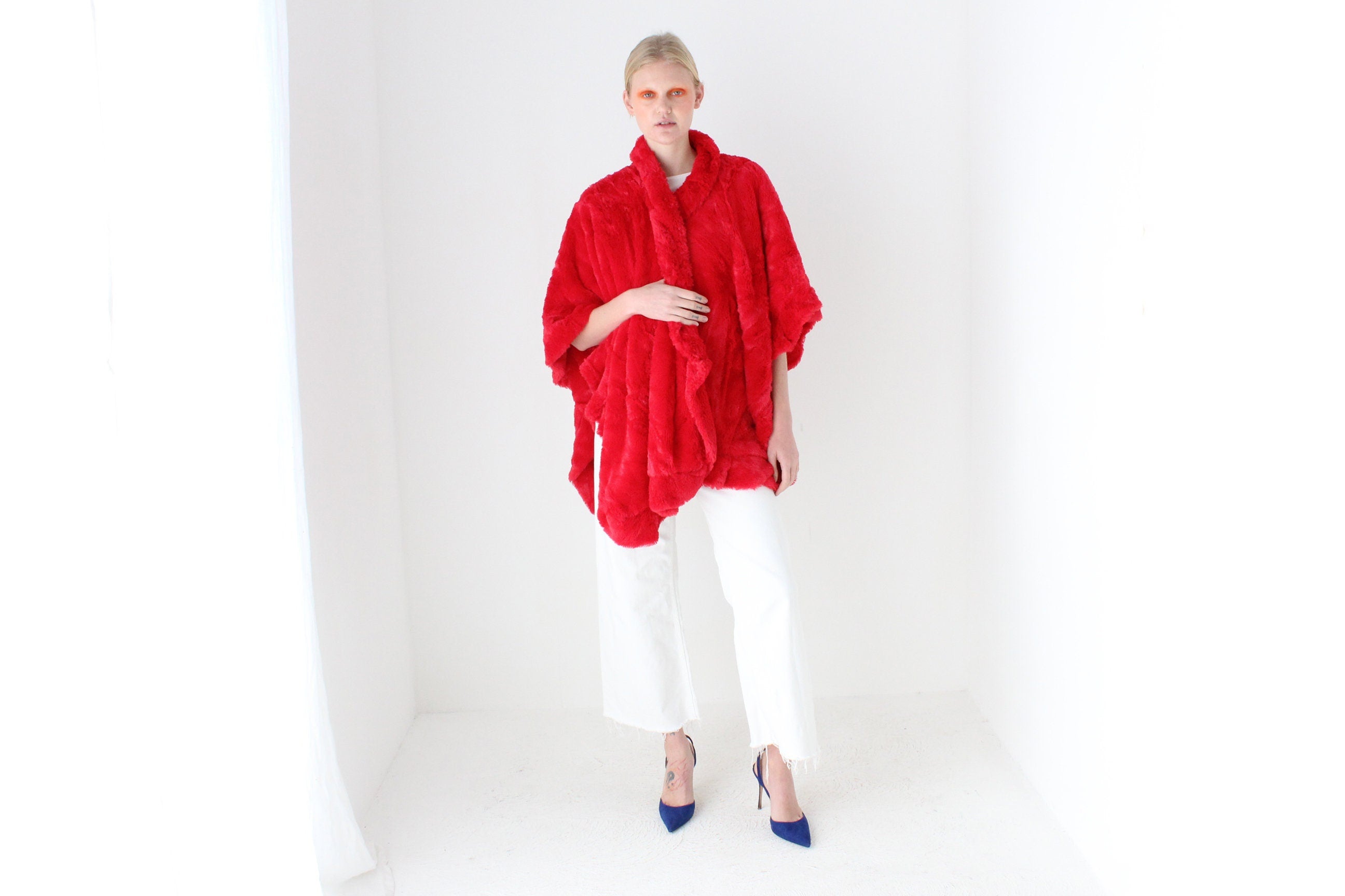 2000s Deadstock Super Soft / Plush Dramatic Shawl Wrap