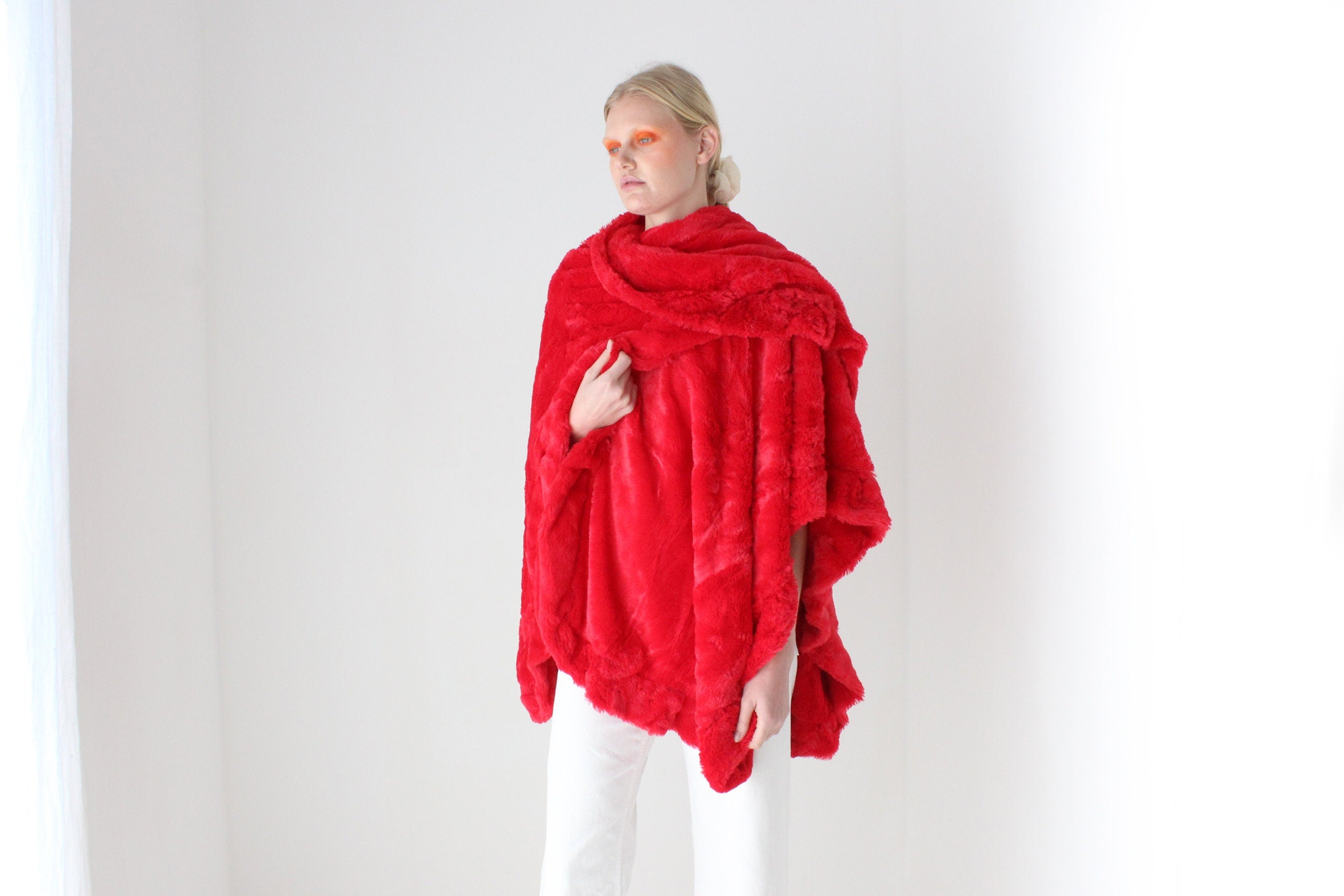 2000s Deadstock Super Soft / Plush Dramatic Shawl Wrap