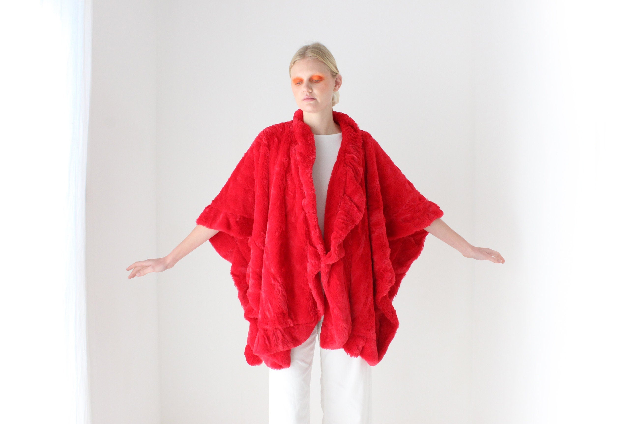 2000s Deadstock Super Soft / Plush Dramatic Shawl Wrap