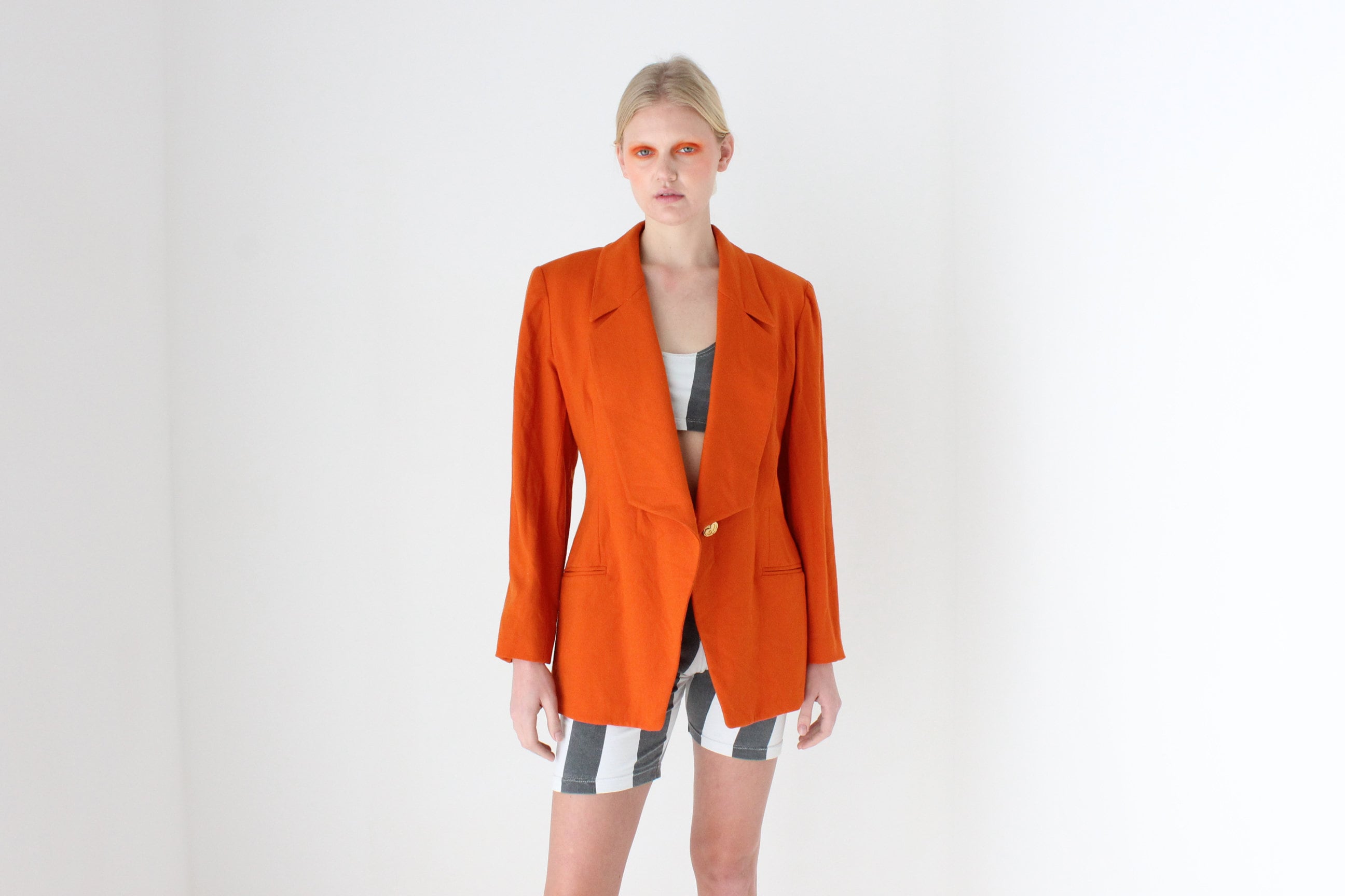 80s Pure New Wool Vibrant Tailored Blazer