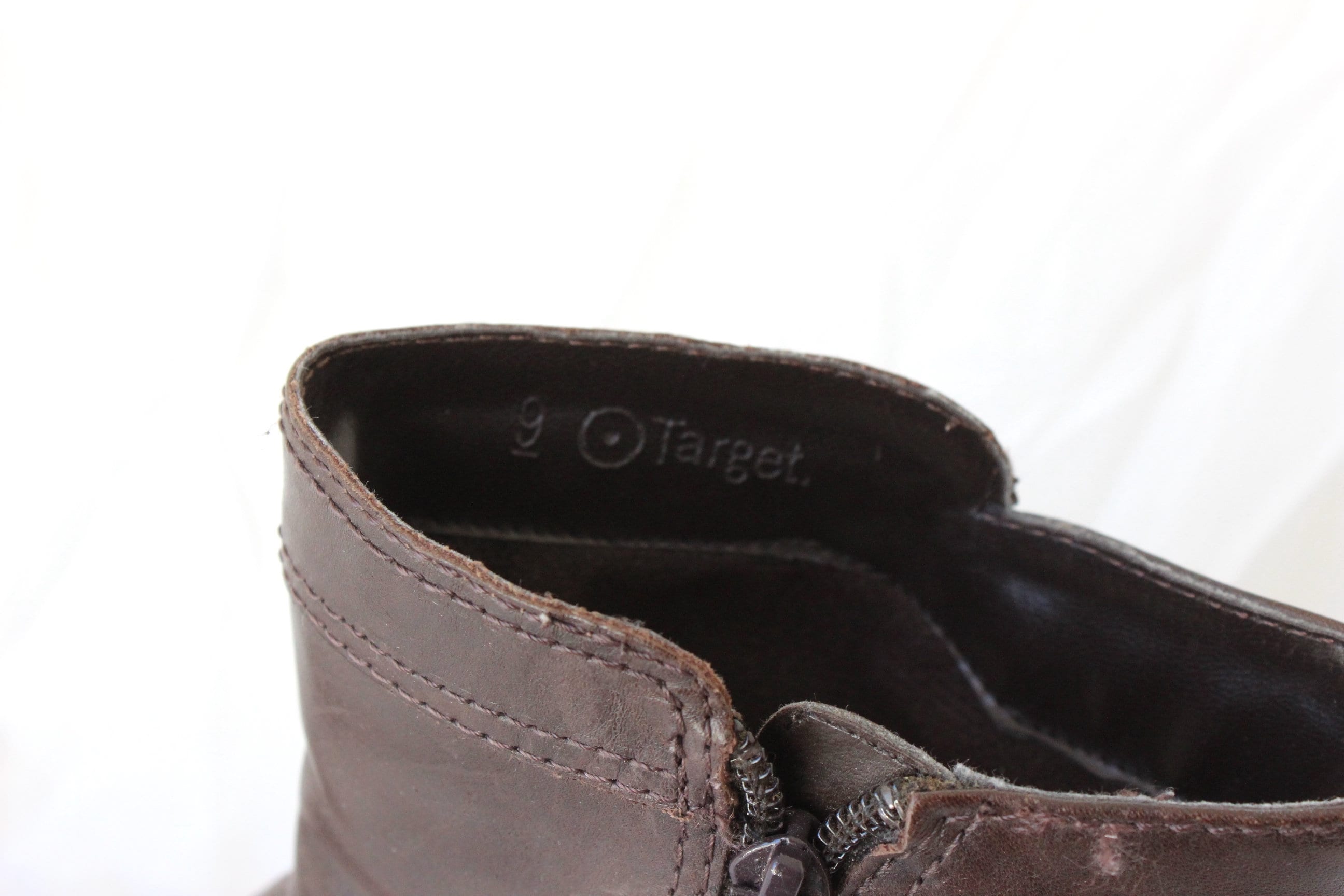 90s Square Toe Dark Chocolate Leather Ankle Boots - Euro 40.5