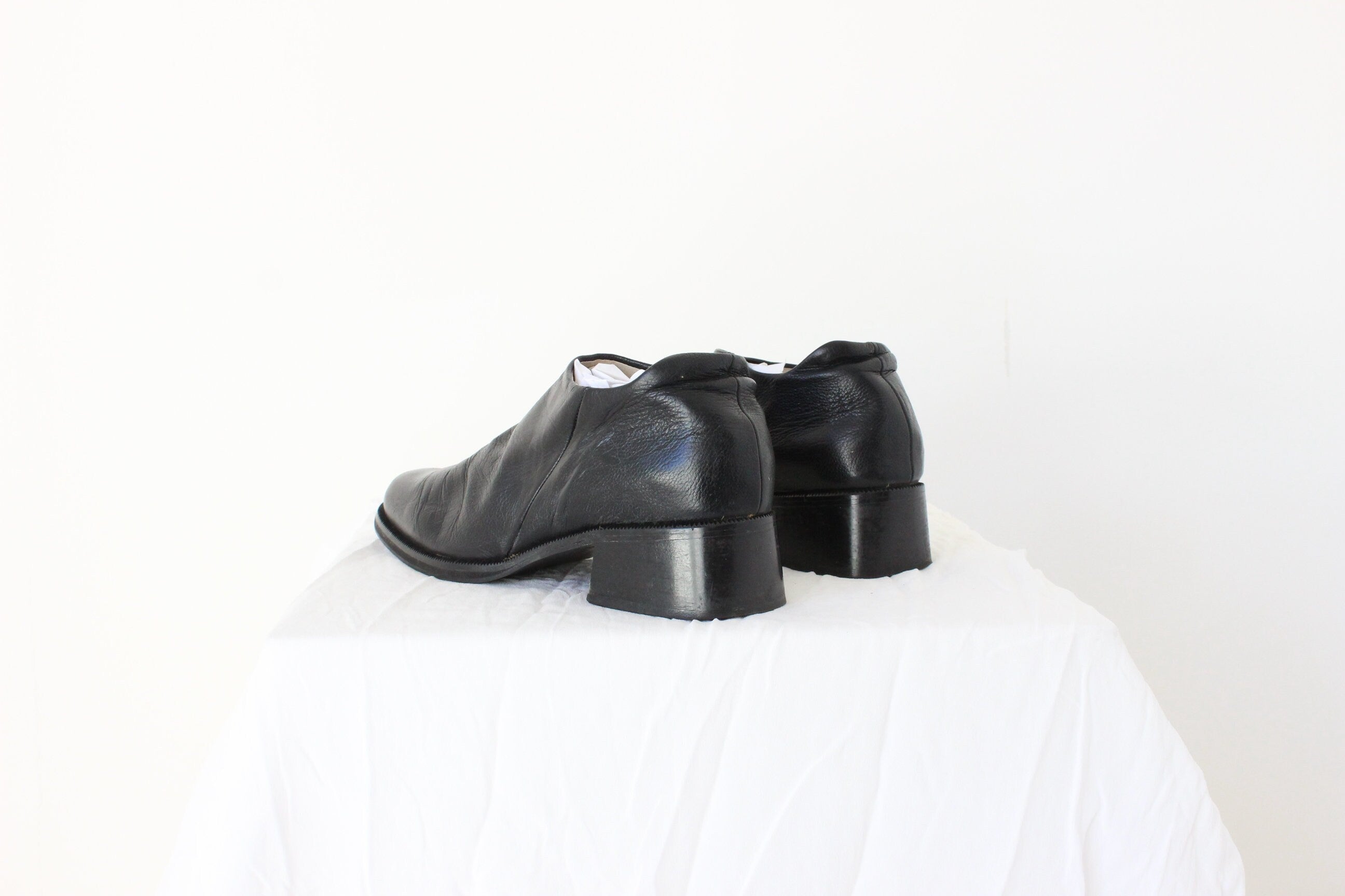 90s Leather New Zealand Made Minimal Boot / Loafer / Brogue Hybrid - Euro 38