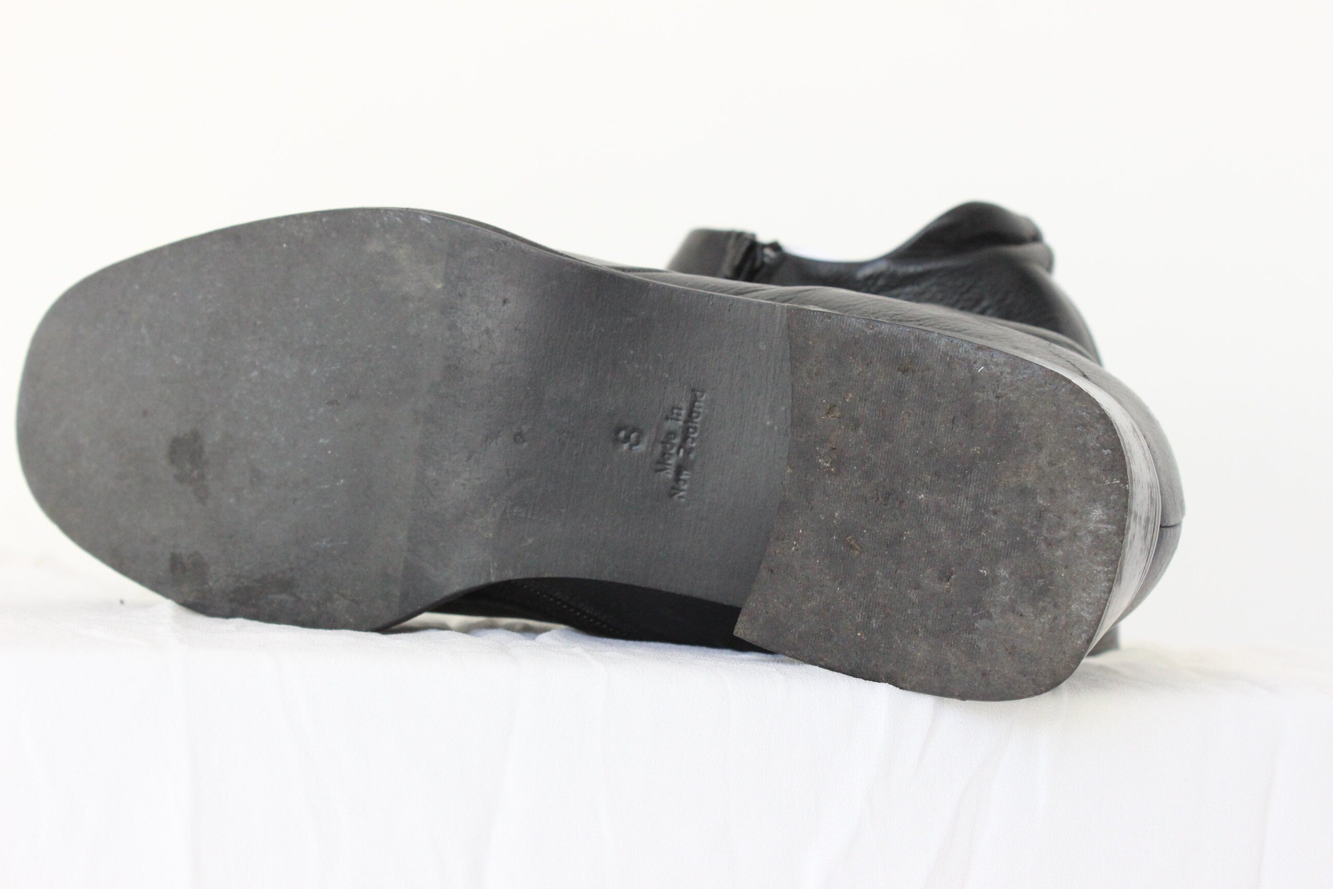 90s Leather New Zealand Made Minimal Boot / Loafer / Brogue Hybrid - Euro 38