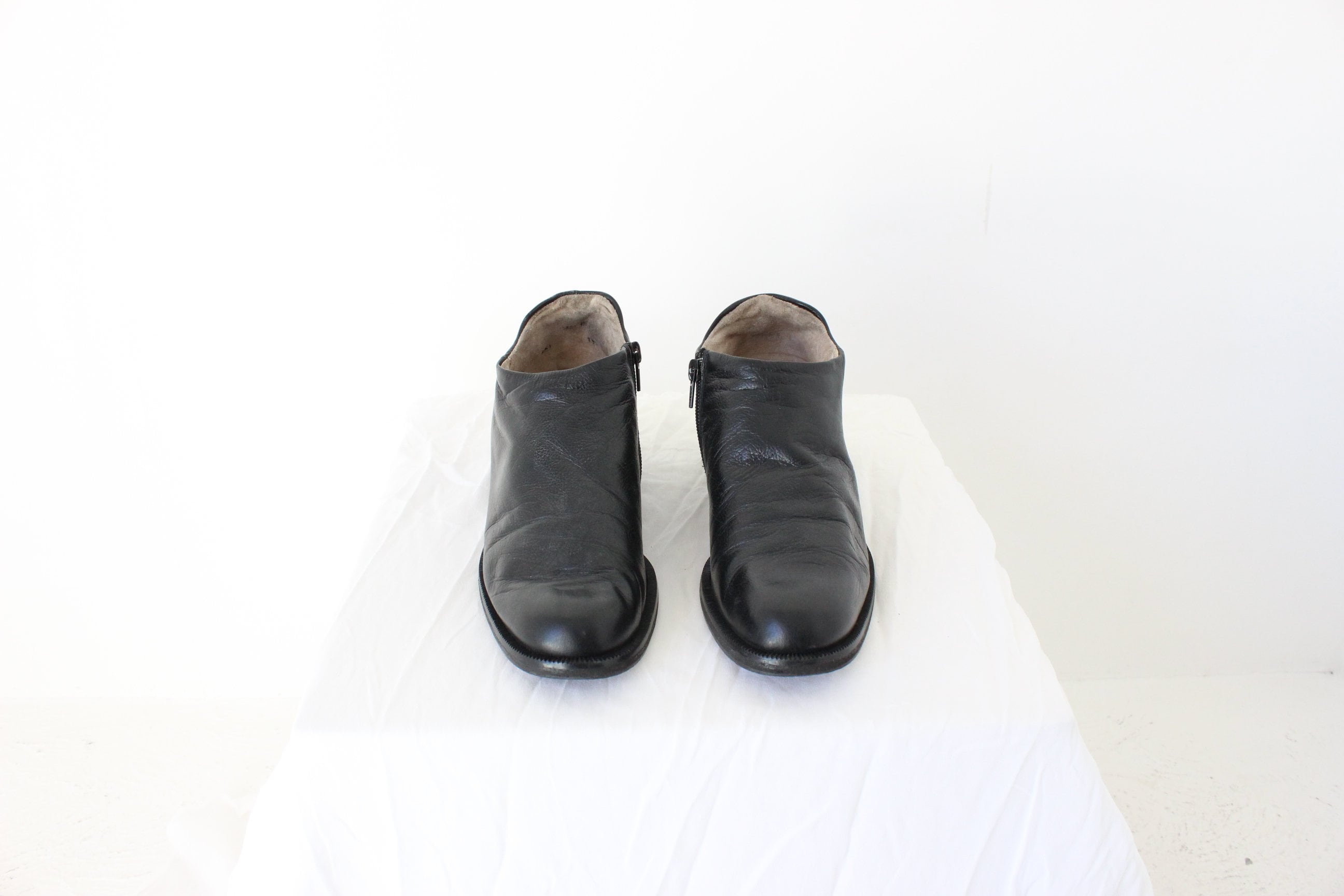 90s Leather New Zealand Made Minimal Boot / Loafer / Brogue Hybrid - Euro 38