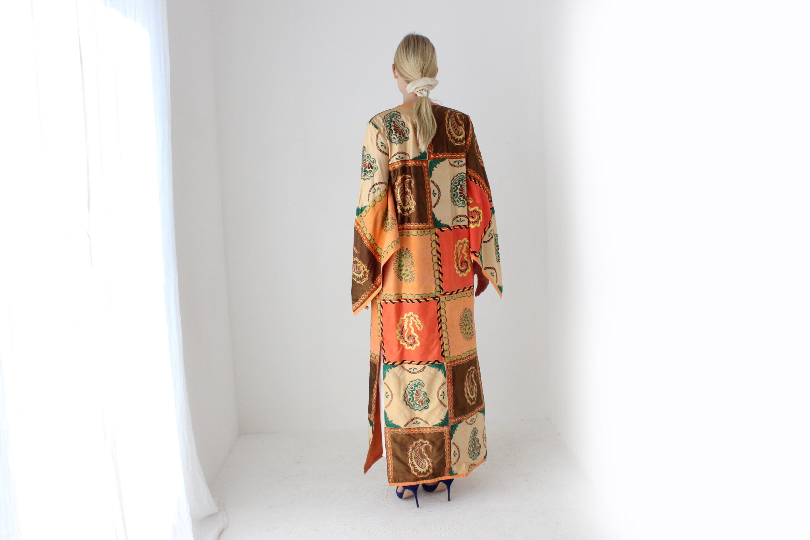 70s Historic Hand Loomed Silk Patchwork Kimono Jacket