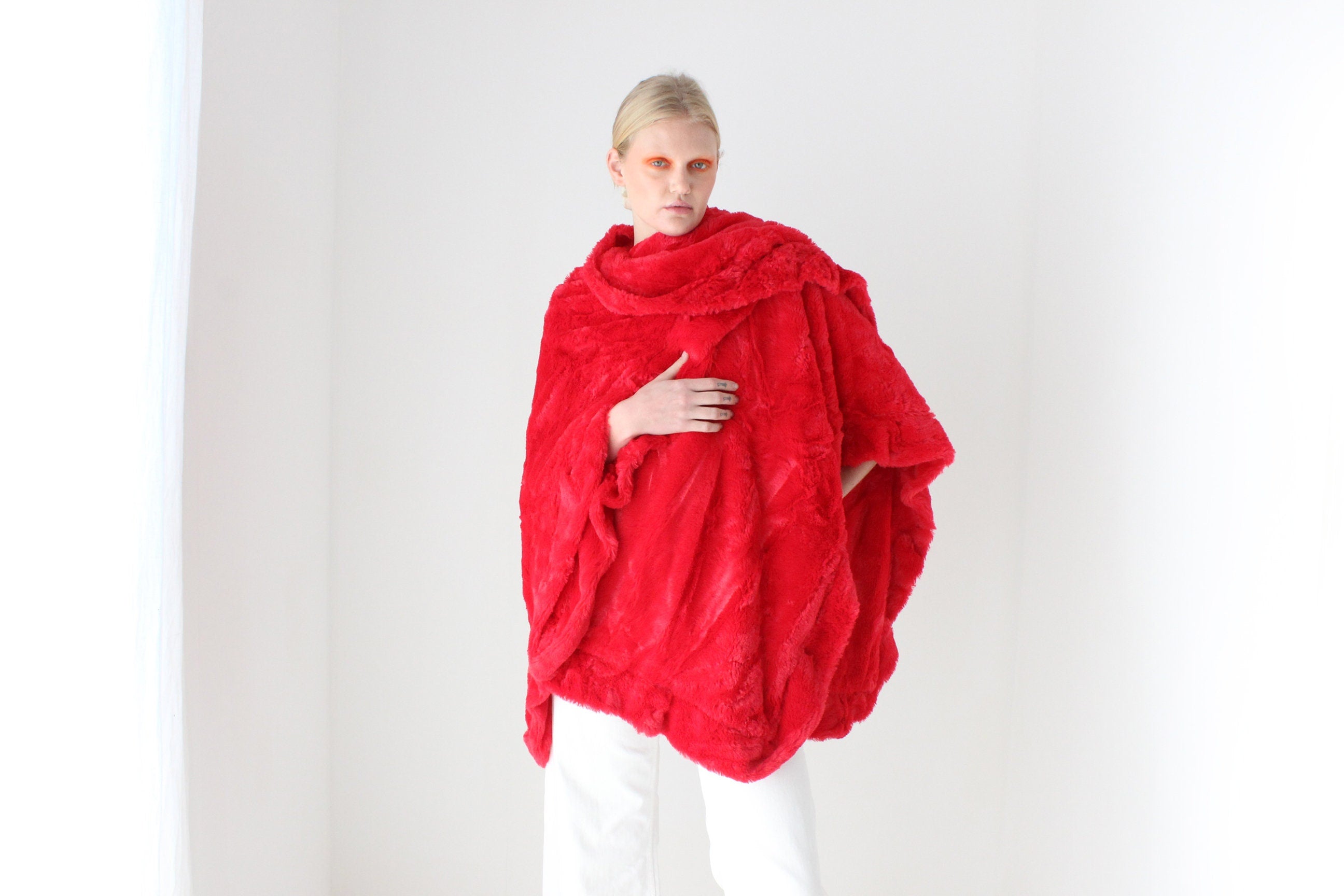 2000s Deadstock Super Soft / Plush Dramatic Shawl Wrap