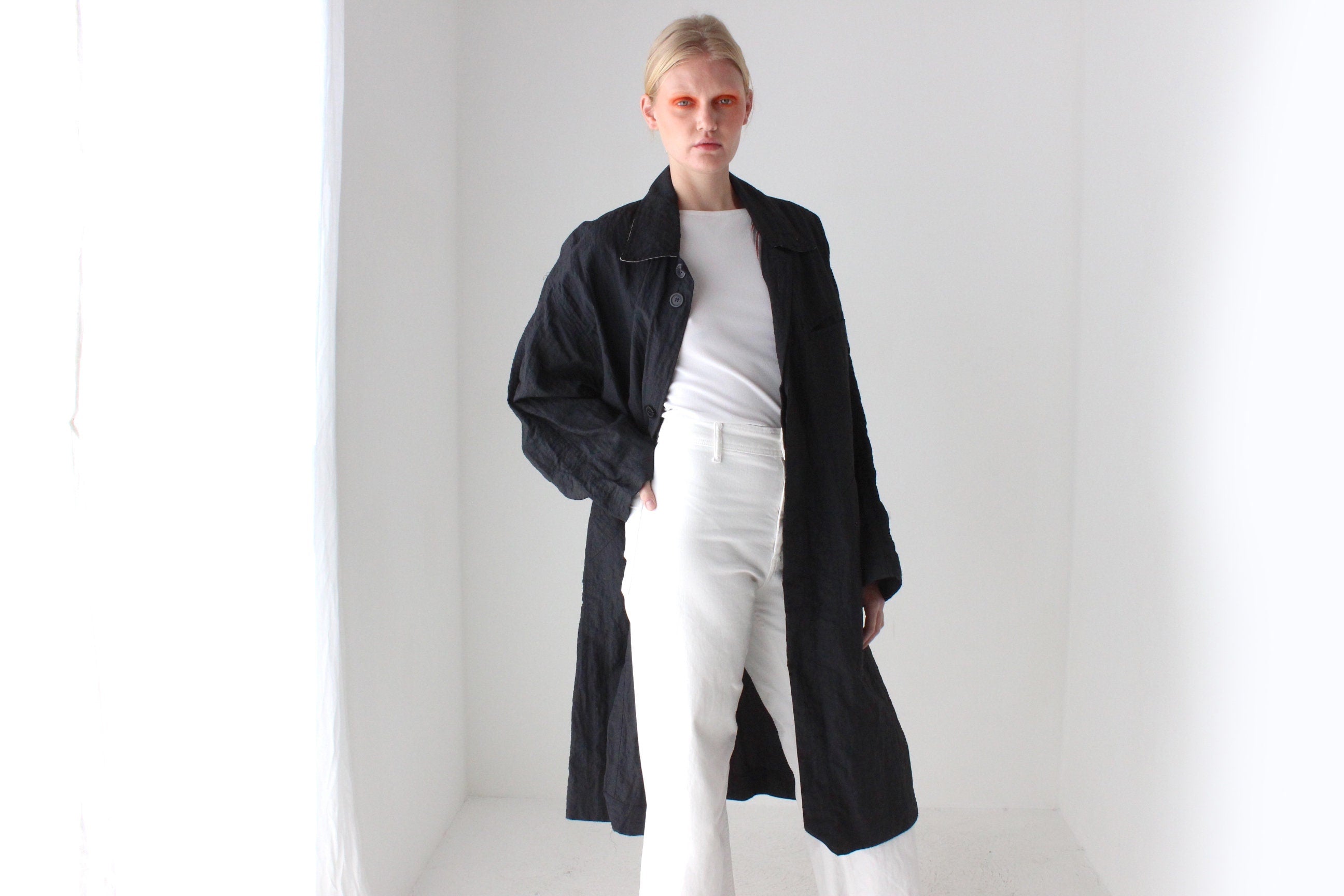 80s Minimal Lightweight Water Resistant Trench Coat