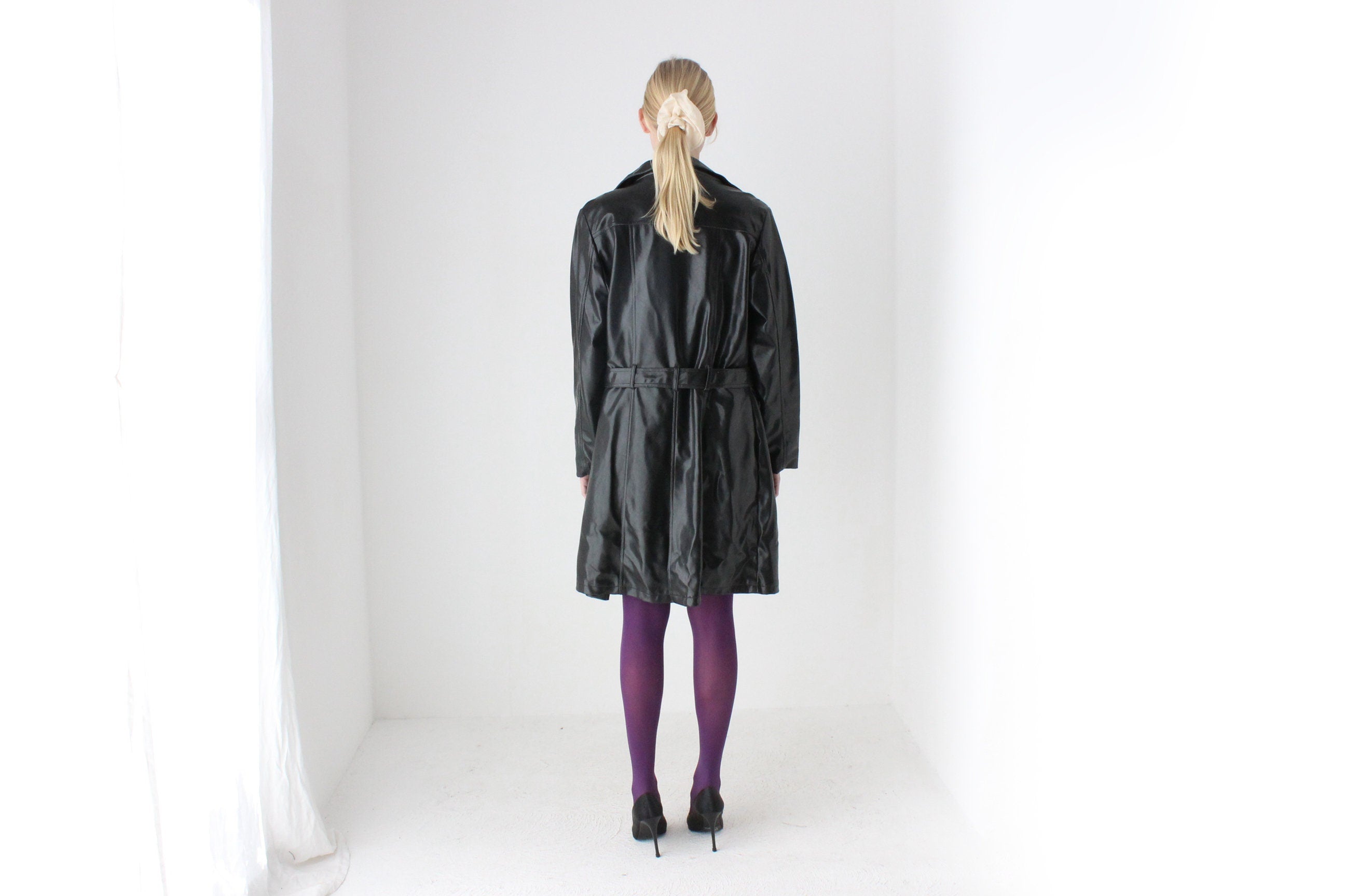 Y2K PVC Vegan Patent Trench Coat