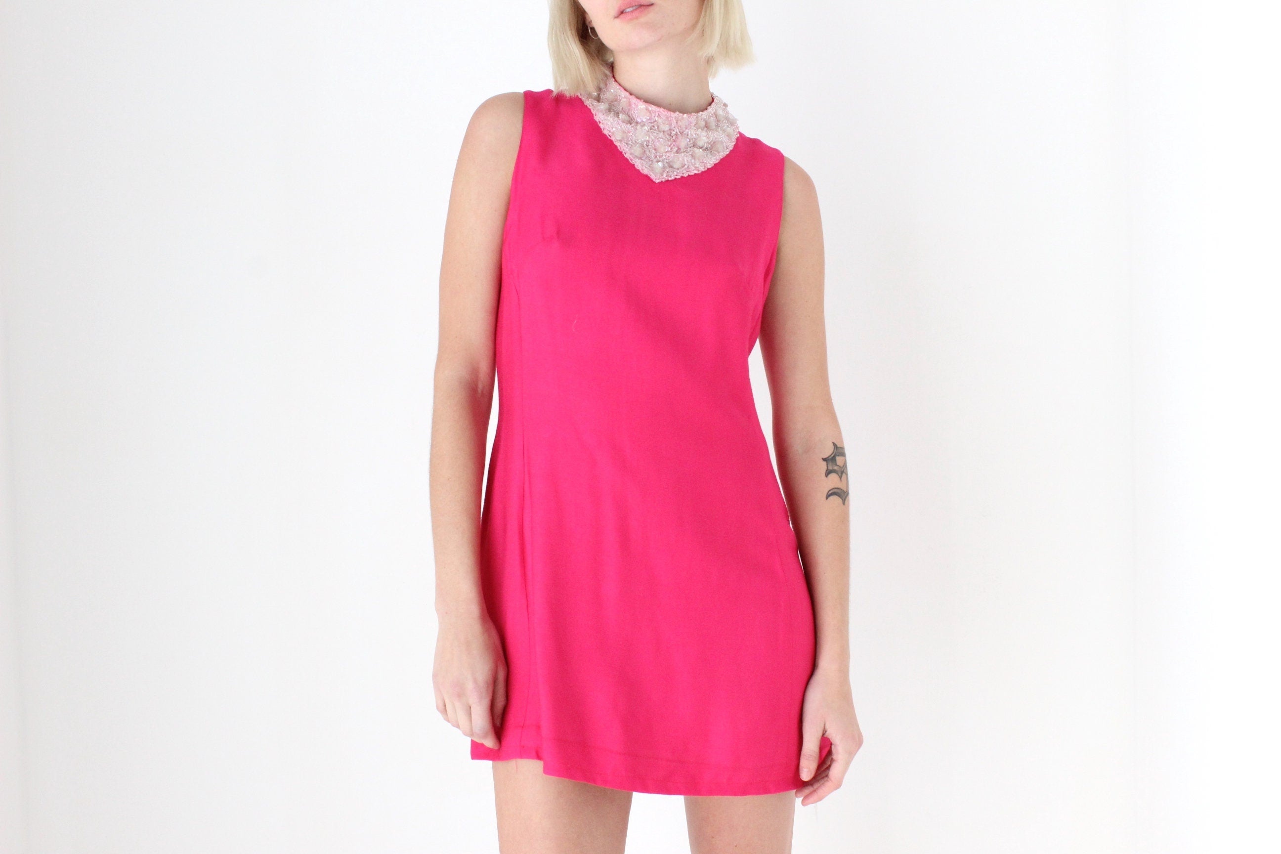 60s Miu Miu Vibe Mini w/ Beaded Neckline