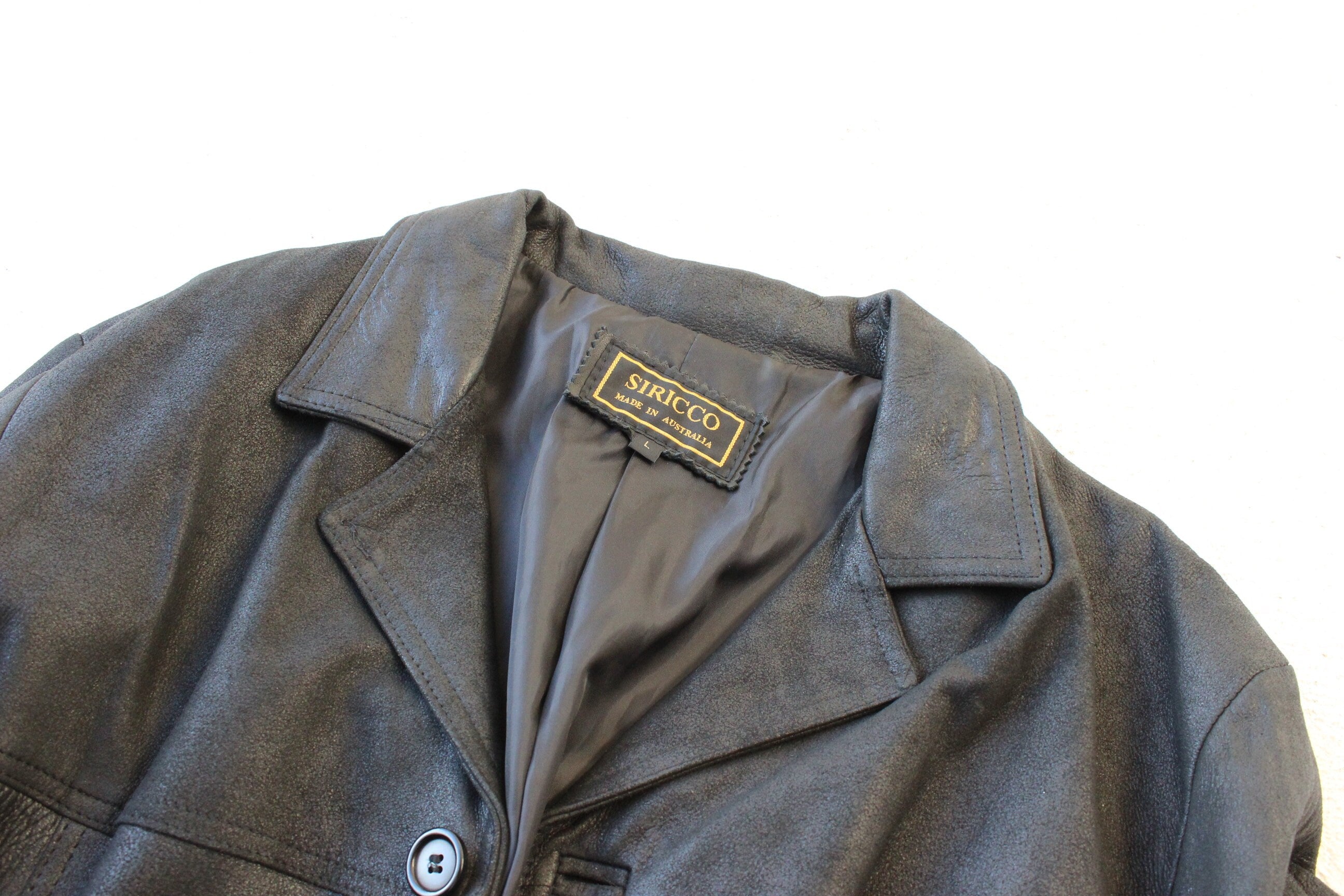 90s Oversized & Soft Boxy Leather Button Up Jacket by Siricco
