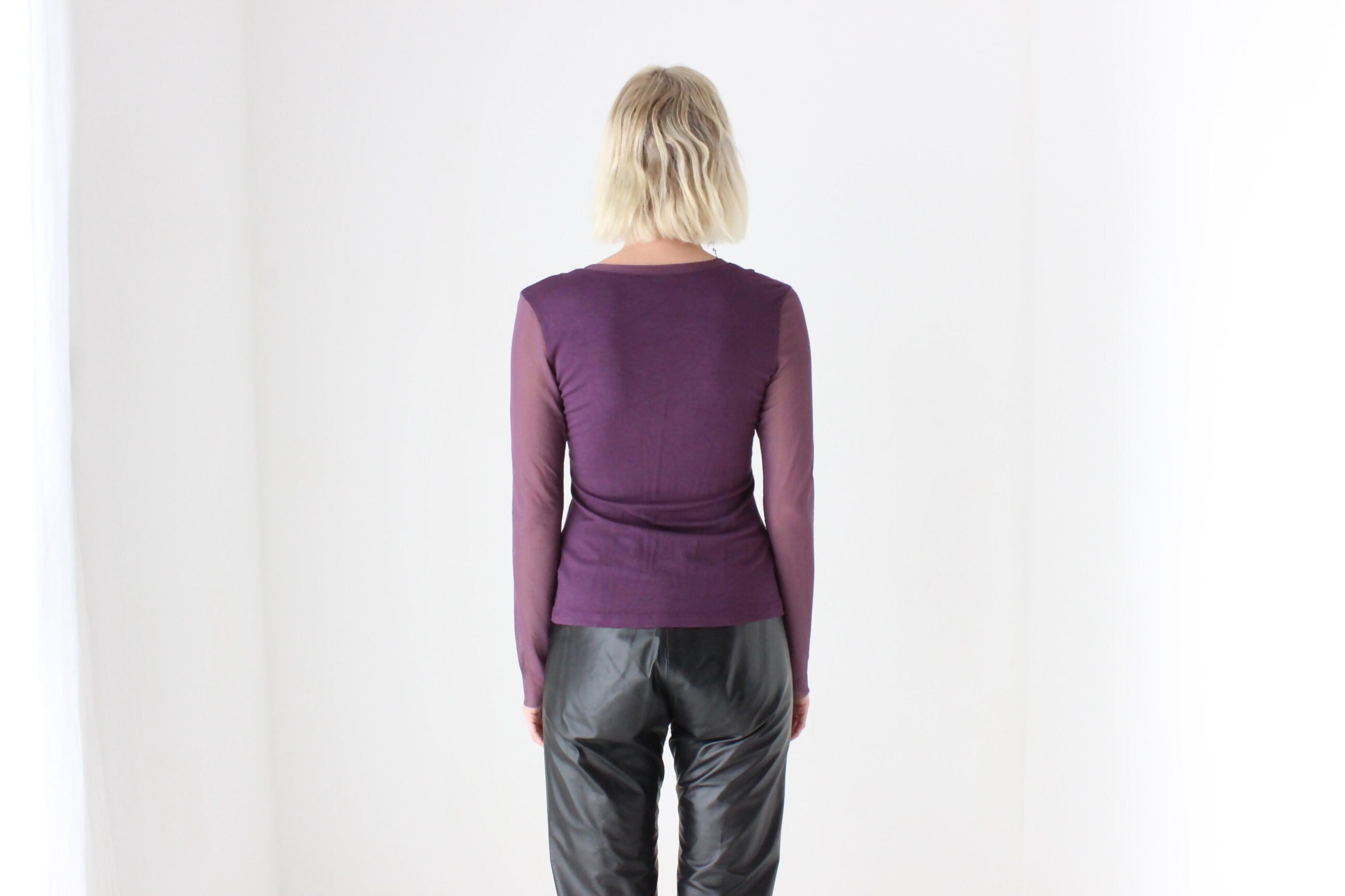 Y2K Abstract Layered Mesh Long Sleeve Stretch Top