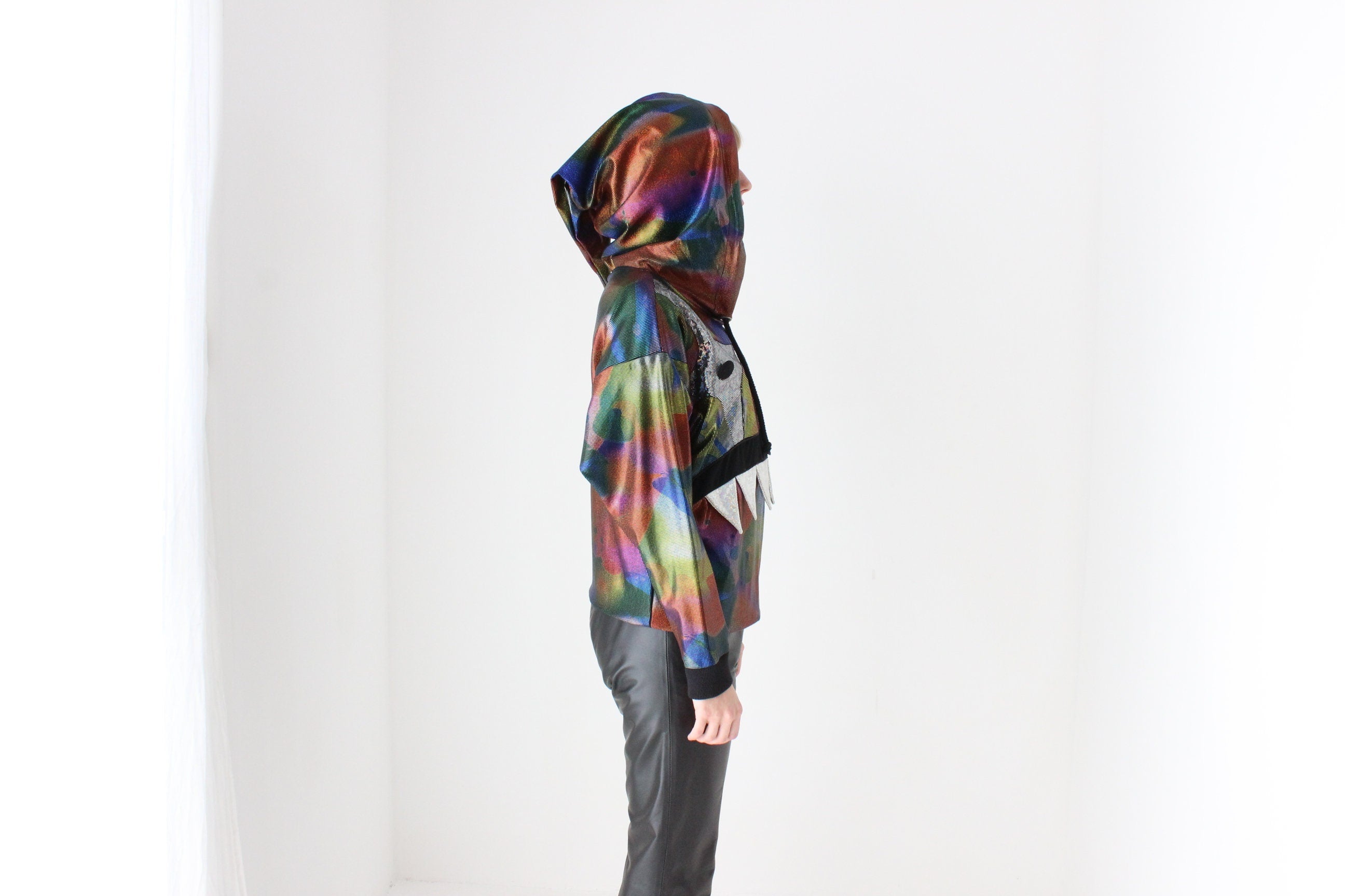 2000s Romance Was Born Electro Revival Holographic Face Hoodie