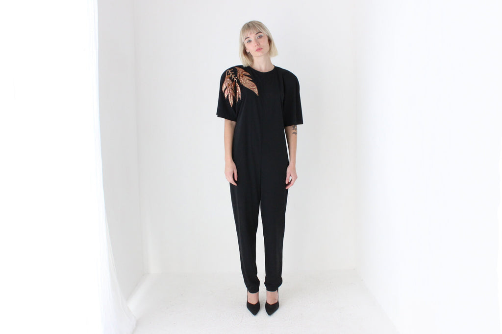 80s Vintage Jumpsuit Set Bold Print main image 0