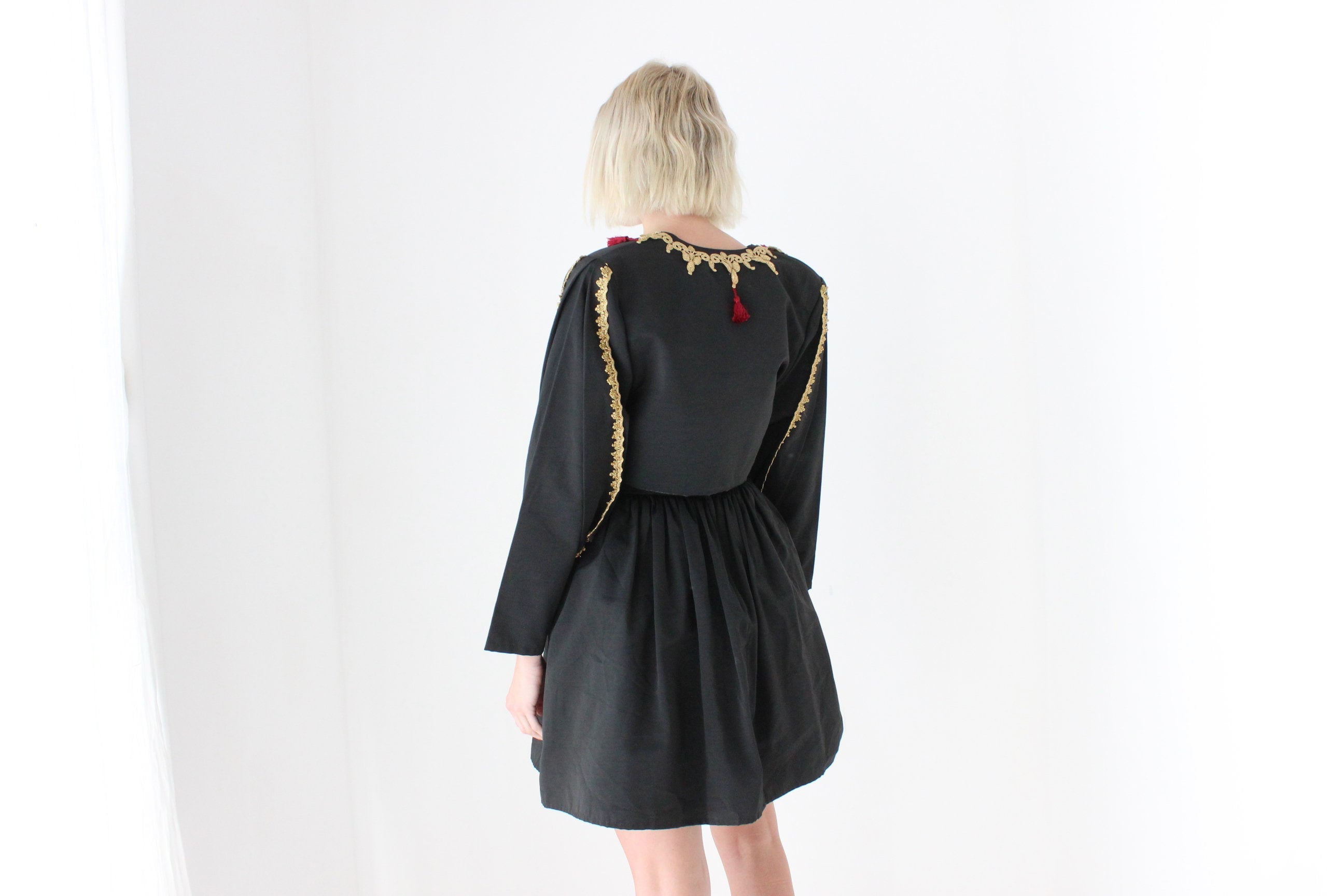 Outrageous 80s Spanish Matador Cocktail Dress Set w/ Matching Bolero
