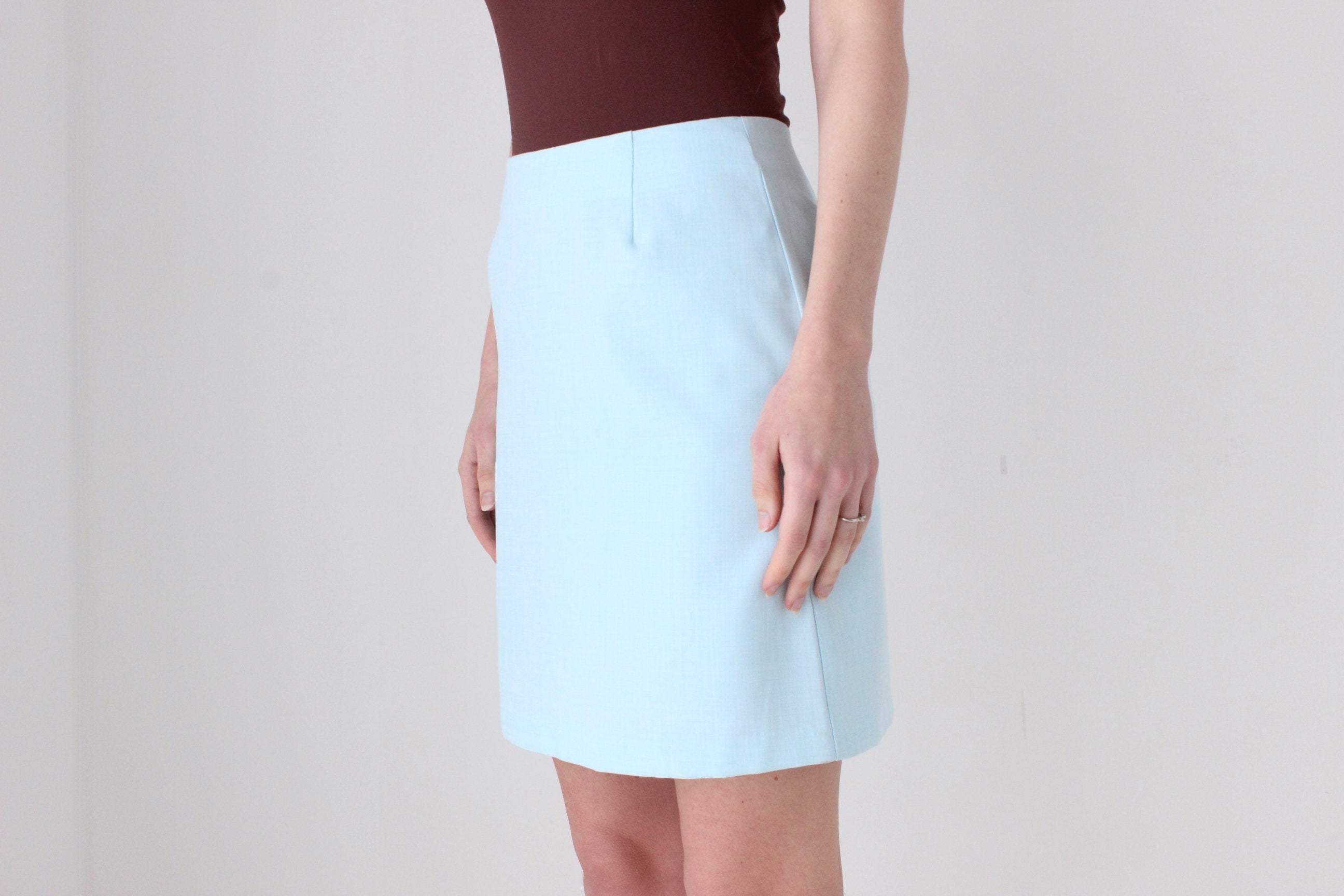 BALLETCORE 90s Barometer Baby Blue Mini Skirt