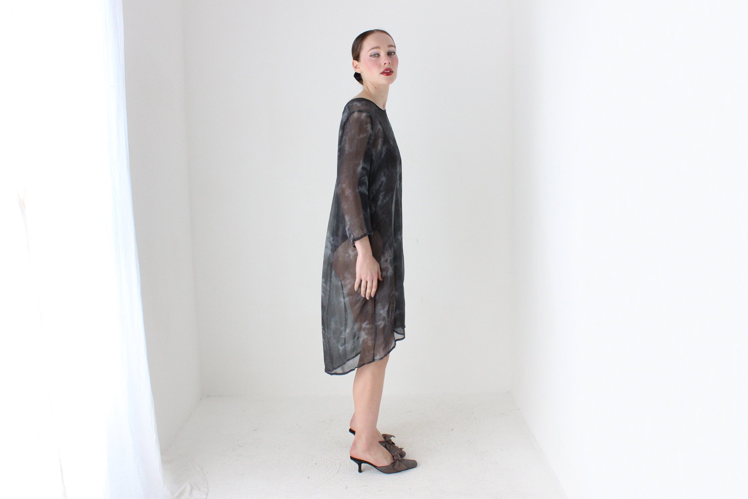 BALLETCORE 2000s Sheer Silk Dress