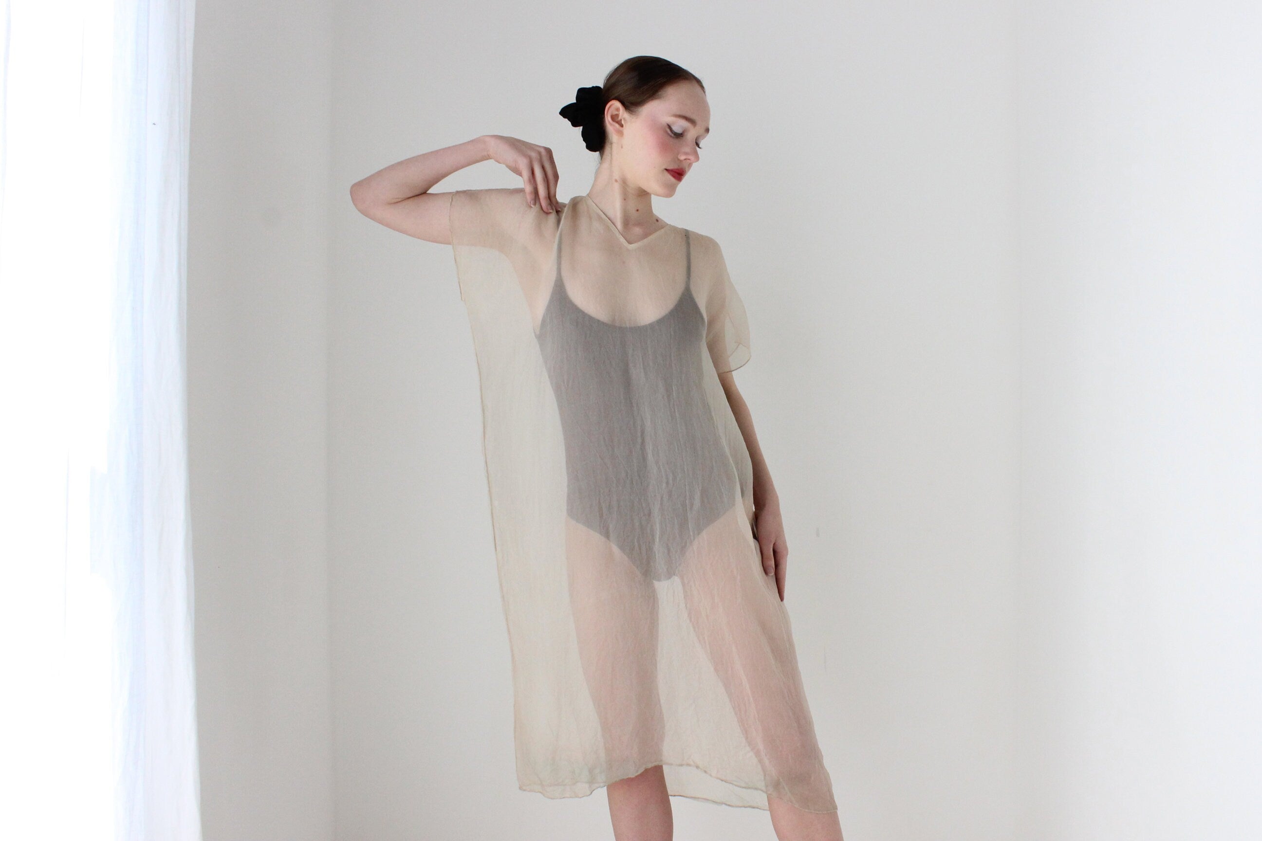BALLETCORE Sheer SILK ORGANZA Etherial Kaftan Dress