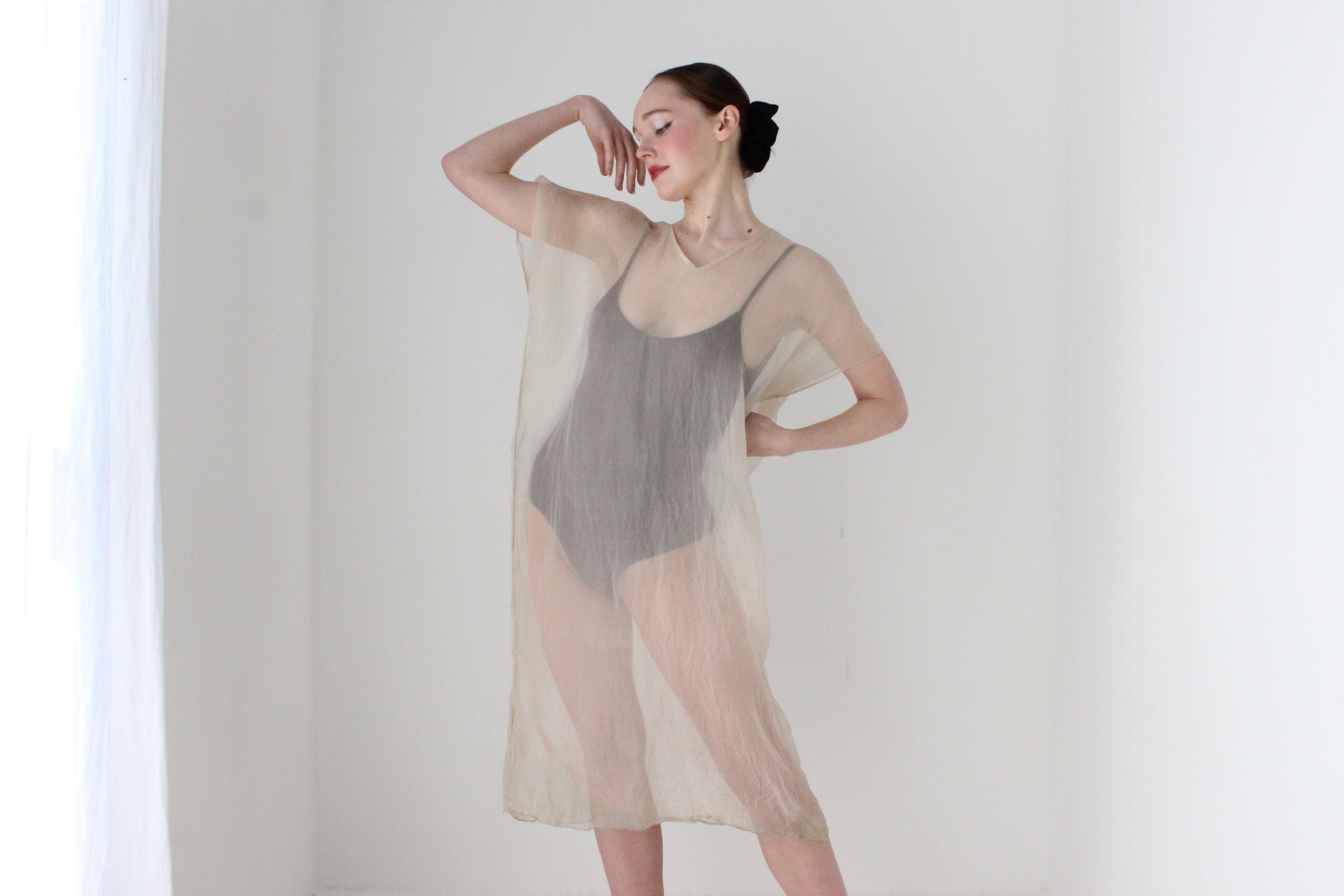 BALLETCORE Sheer SILK ORGANZA Etherial Kaftan Dress