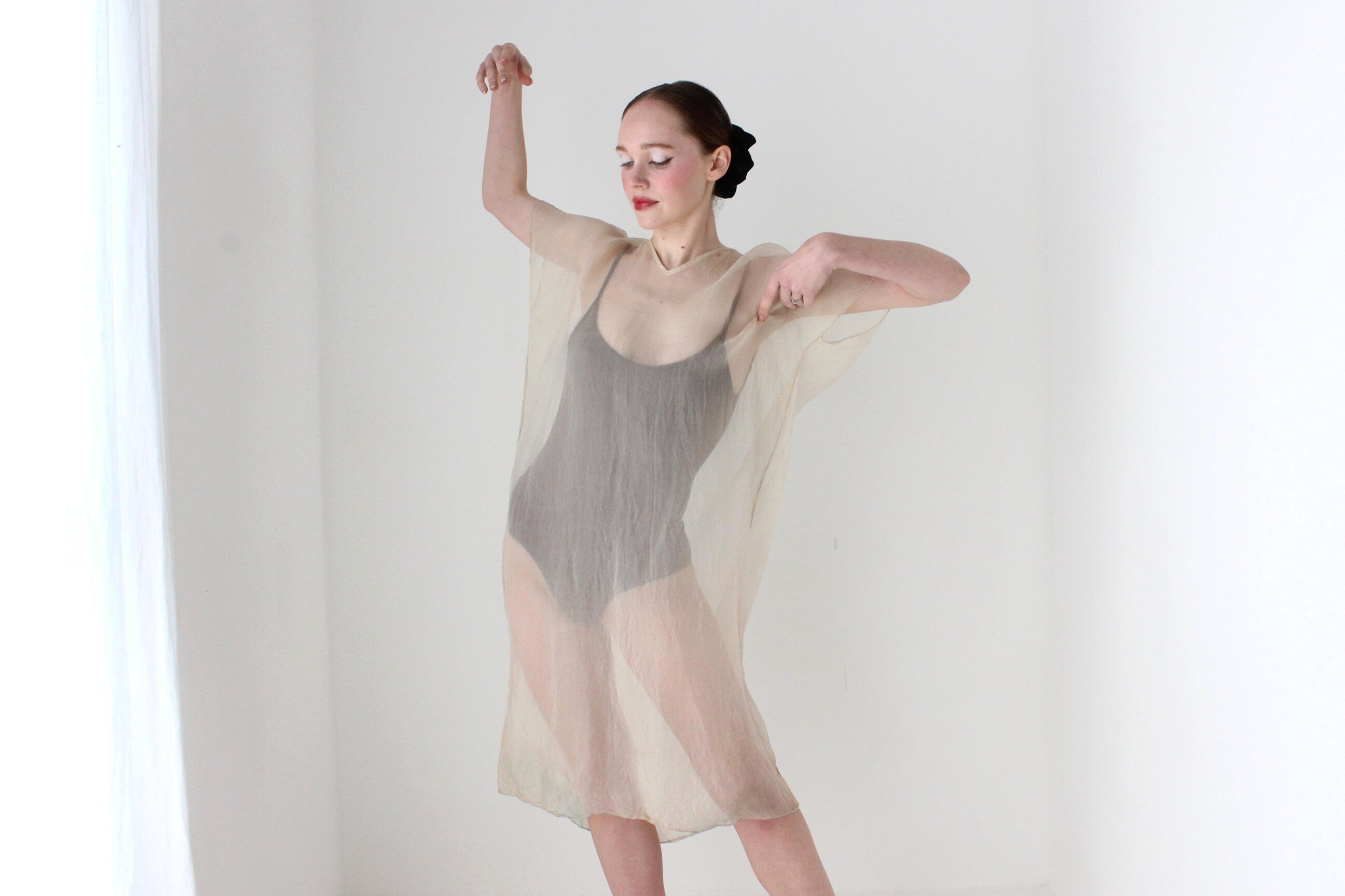 BALLETCORE Sheer SILK ORGANZA Etherial Kaftan Dress