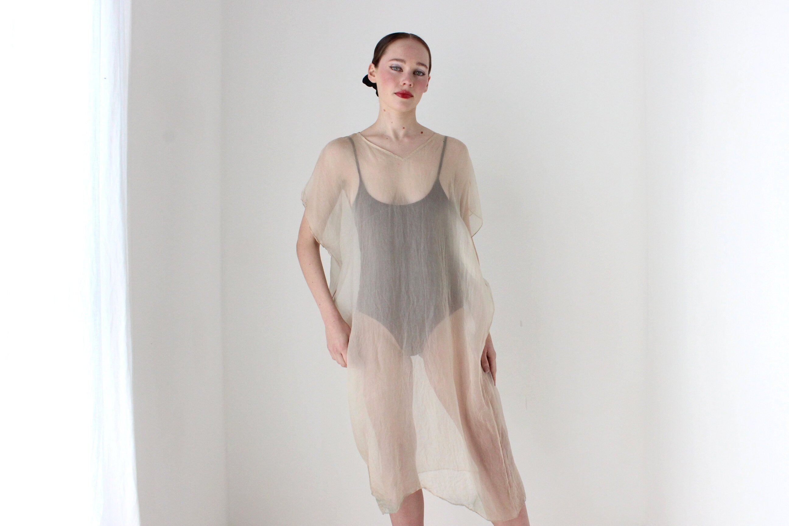 BALLETCORE Sheer SILK ORGANZA Etherial Kaftan Dress
