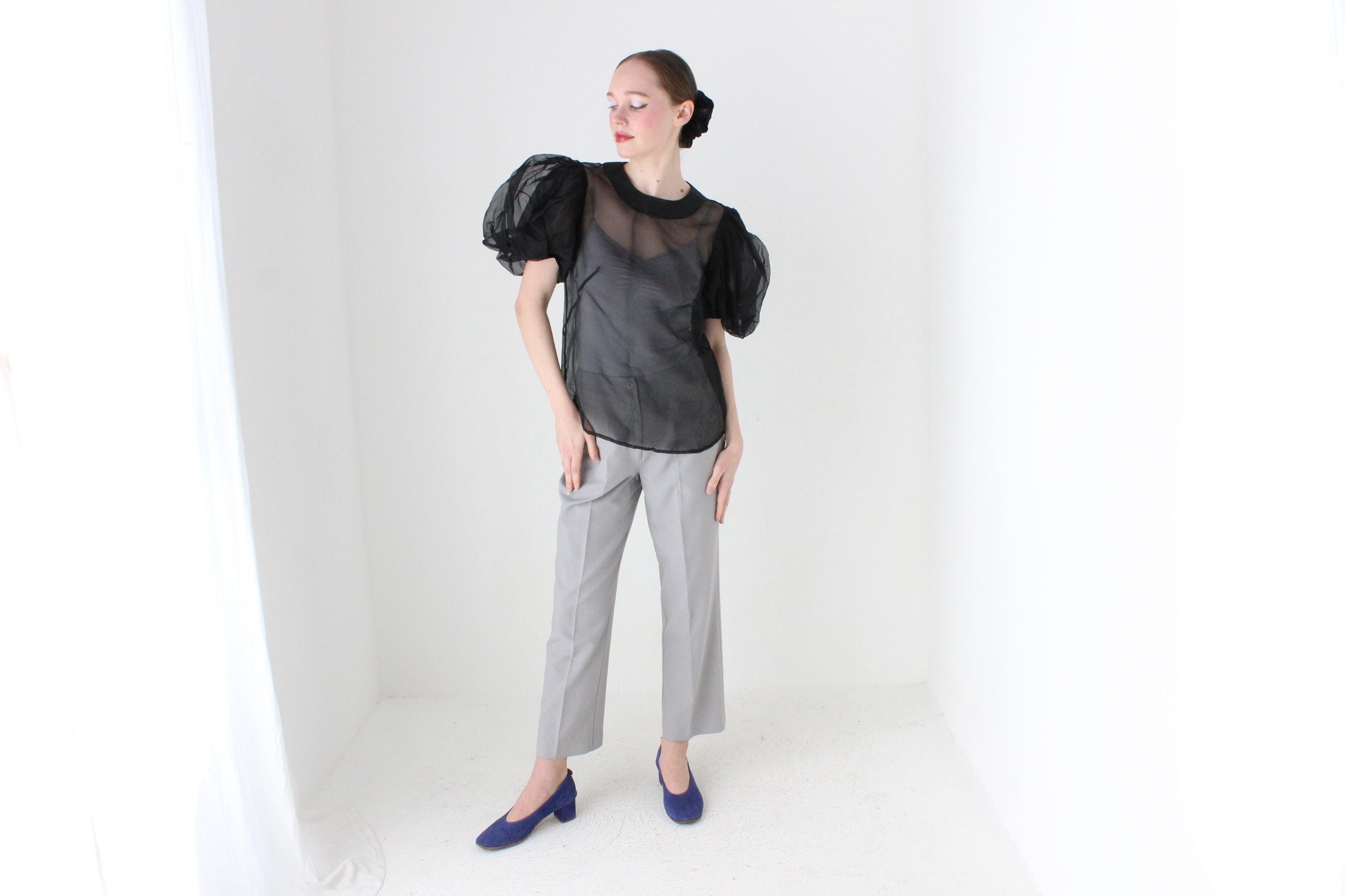 BALLETCORE Custom Made Organza Puff Shoulder Top