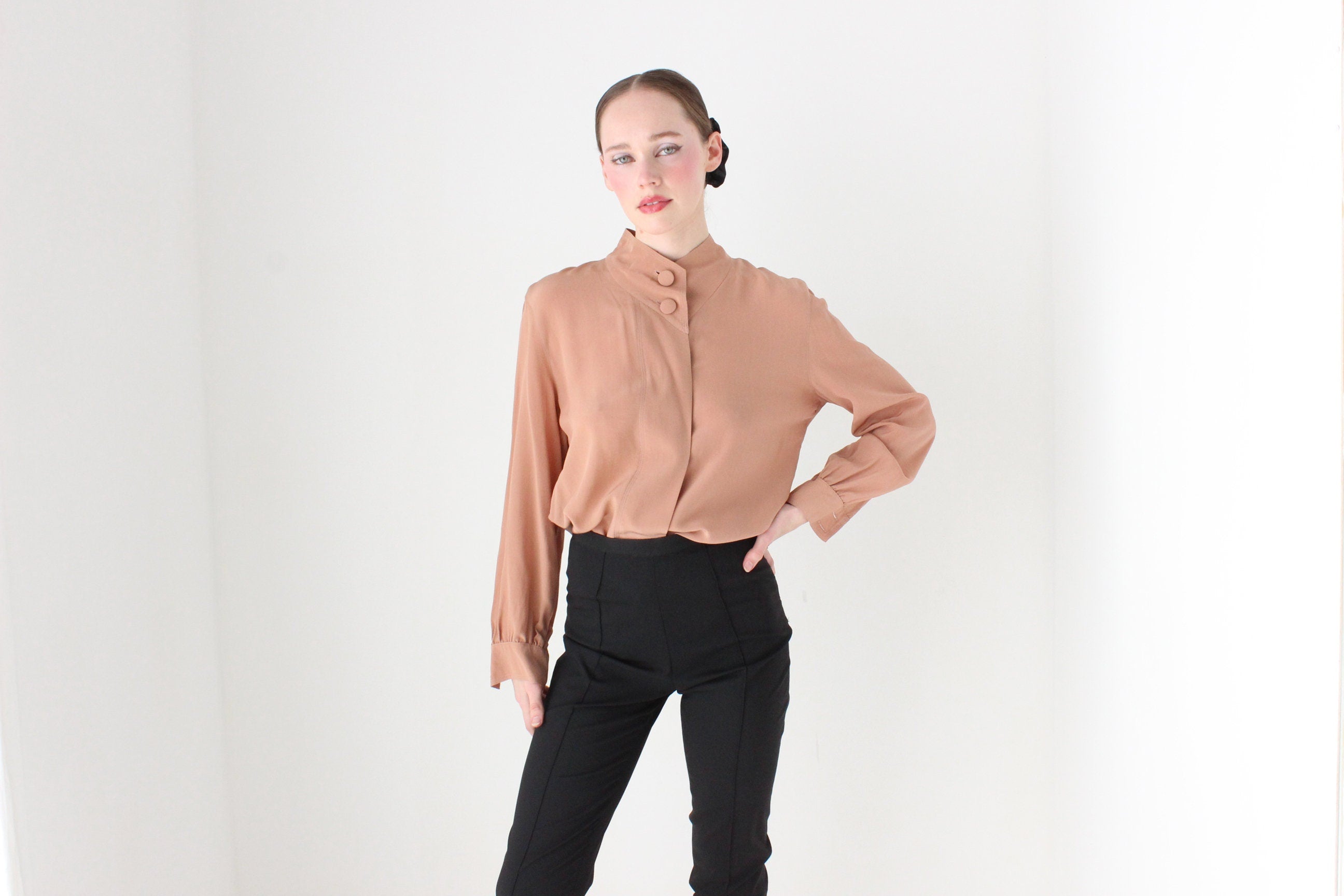 BALLETCORE 80s West German Designer Silk Blouse