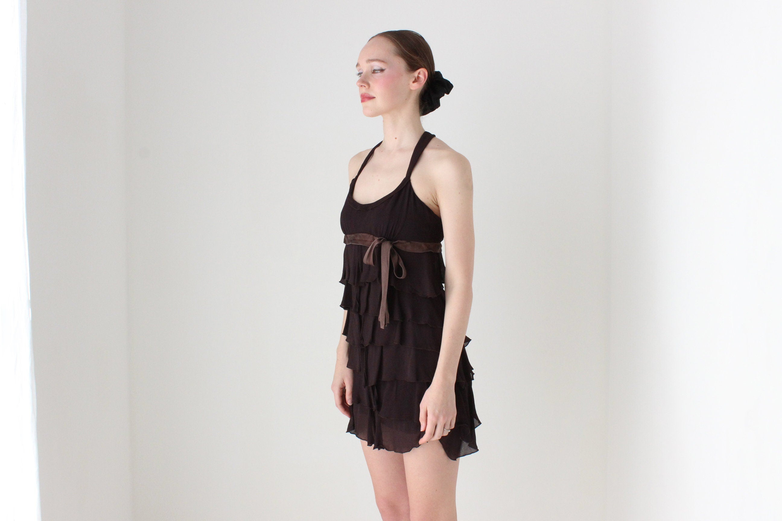 BALLETCORE 2000s Layered Ruffle Crepe Mini by CUE