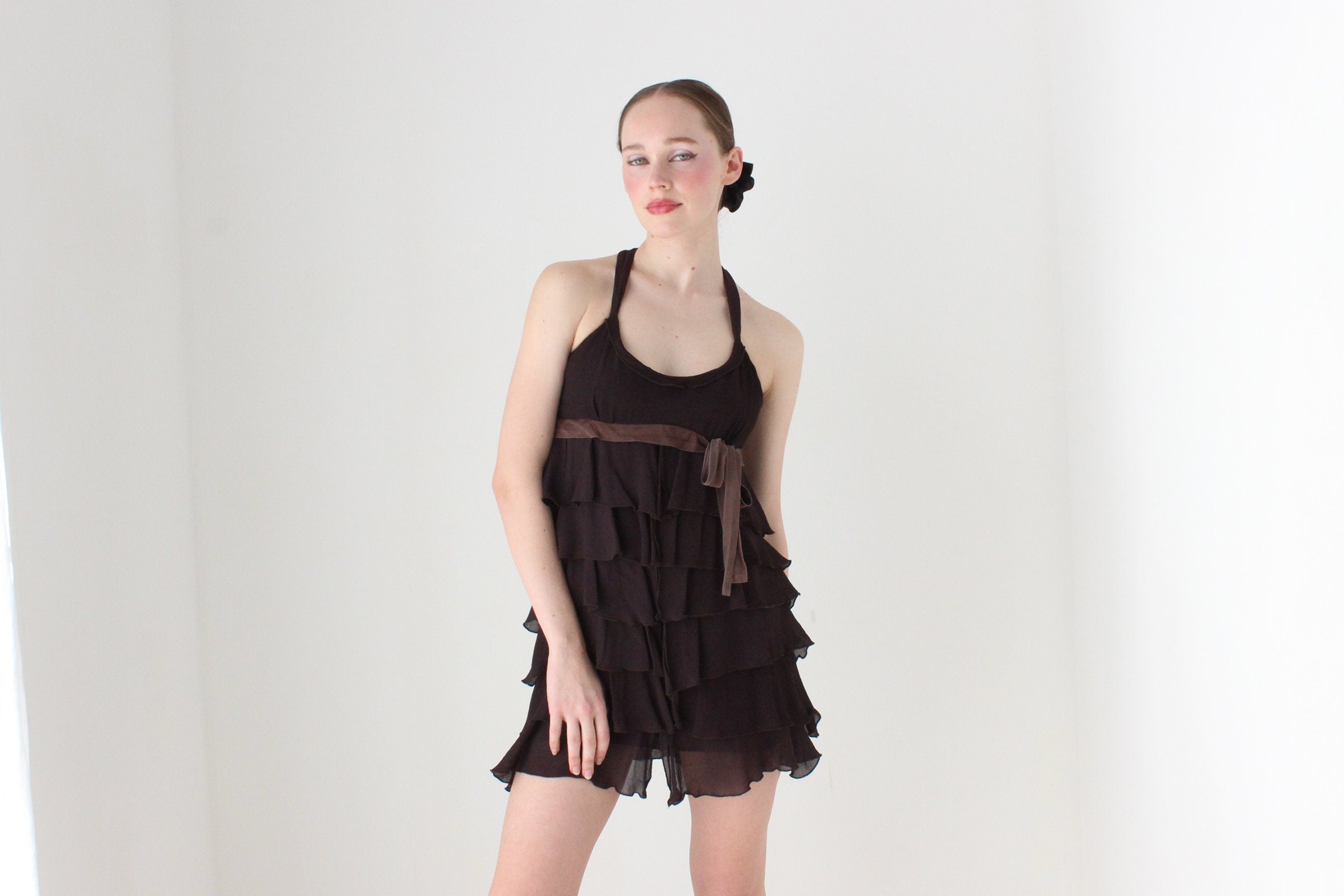BALLETCORE 2000s Layered Ruffle Crepe Mini by CUE