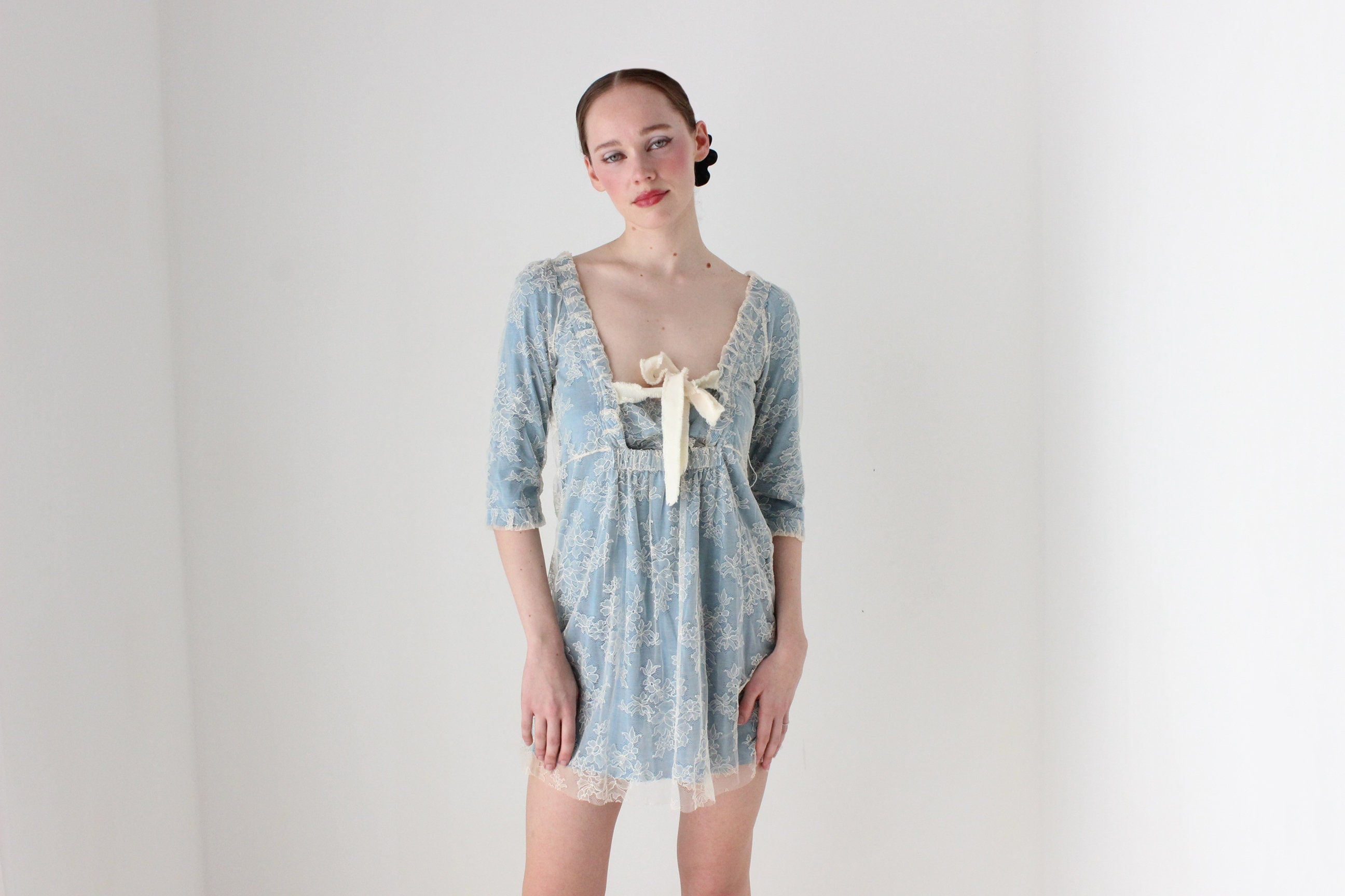 BALLETCORE Romantic Y2K Marc Jacobs Lace Babydoll Mini Dress
