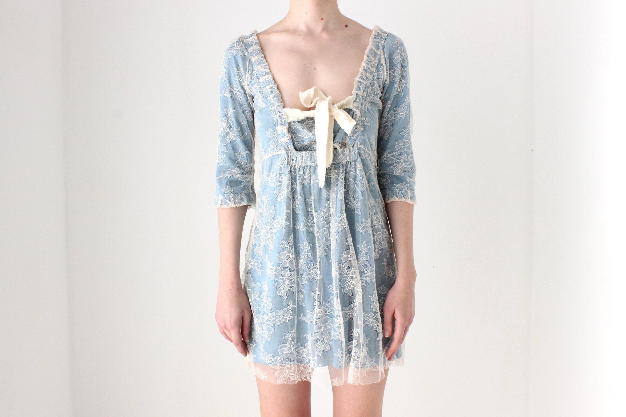 BALLETCORE Romantic Y2K Marc Jacobs Lace Babydoll Mini Dress