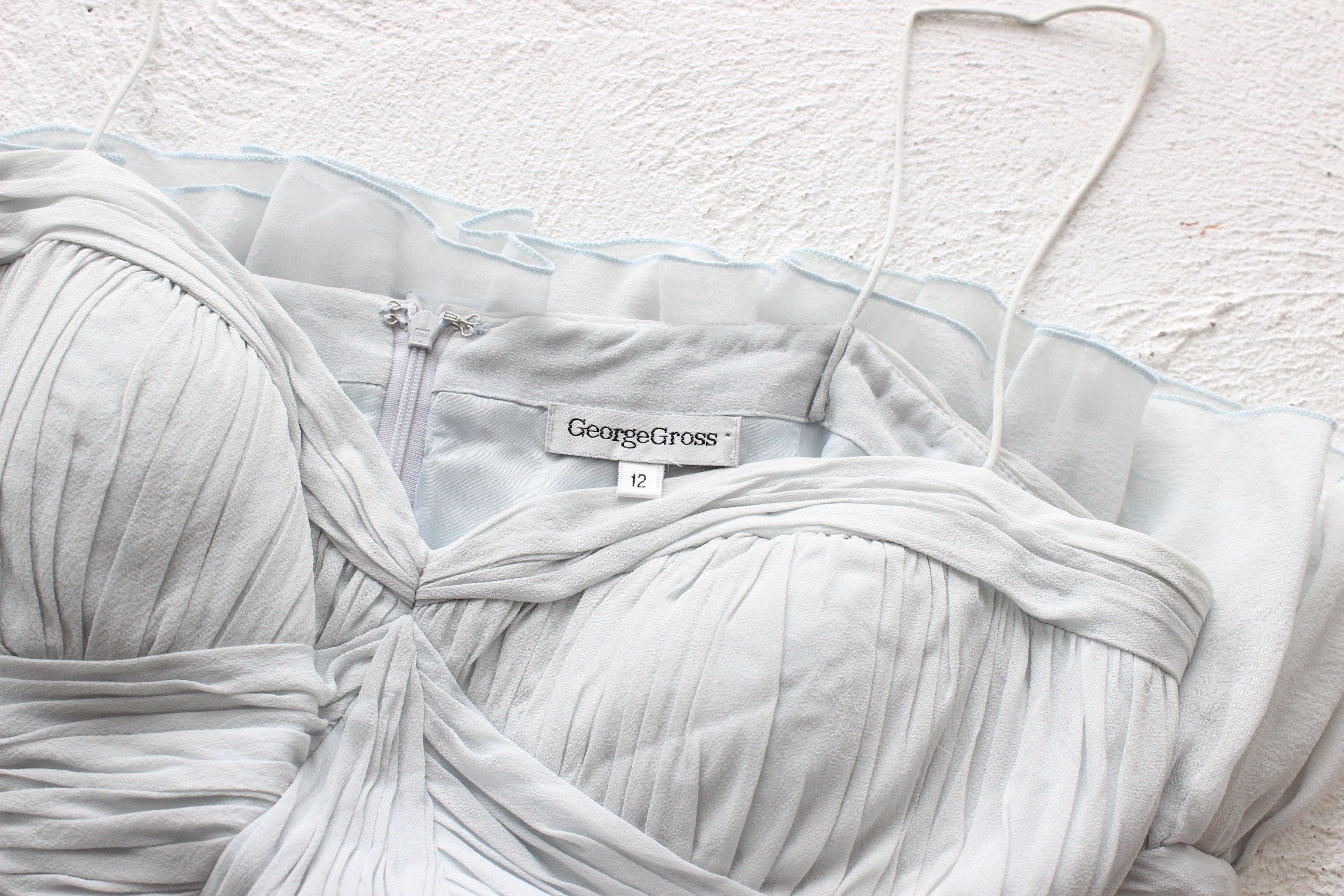 BALLETCORE Y2K PURE SILK Textured Spaghetti Strap Bustier Cocktail Dress