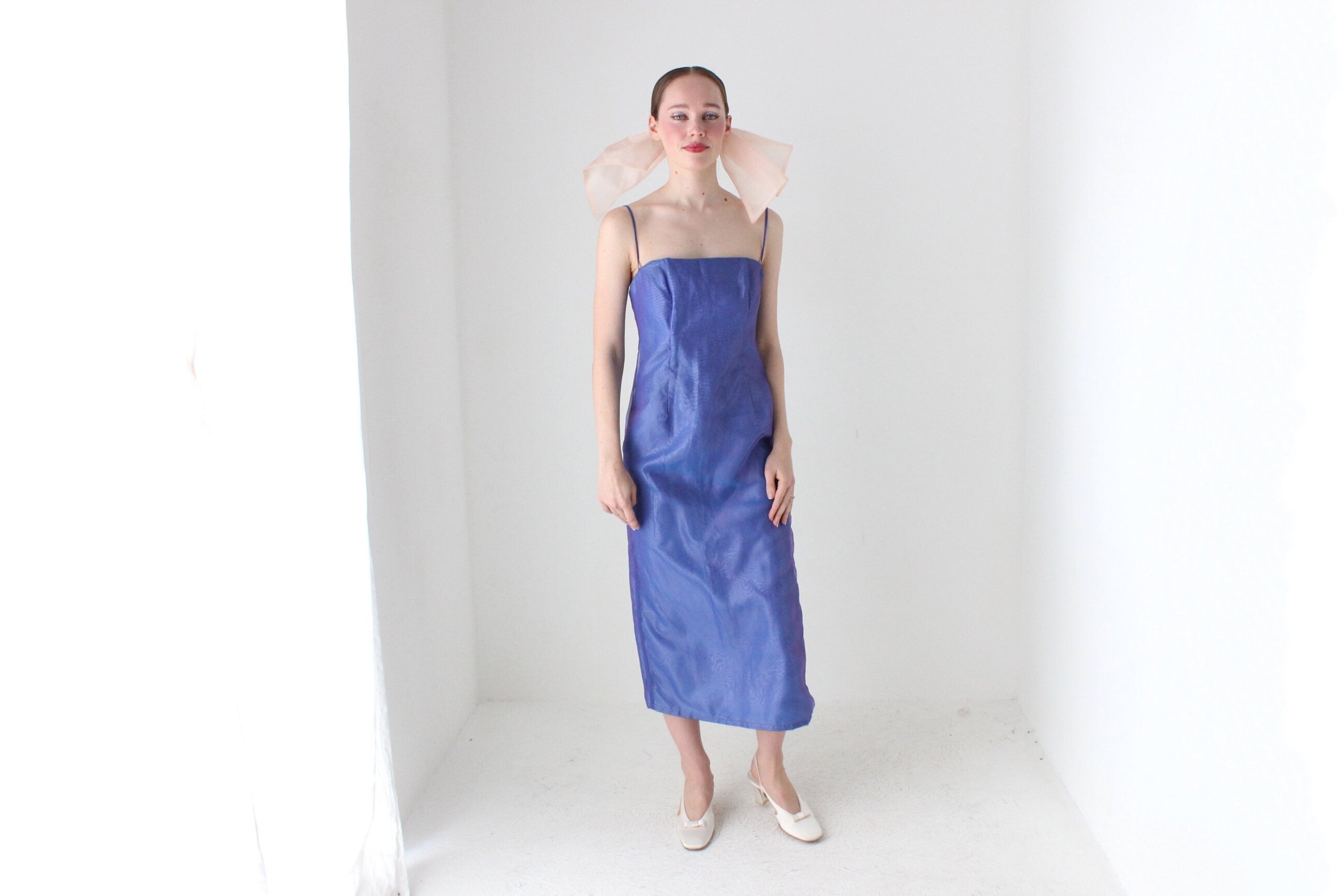 BALLETCORE 90s iridescent Organza Spaghetti Strap Cami Dress