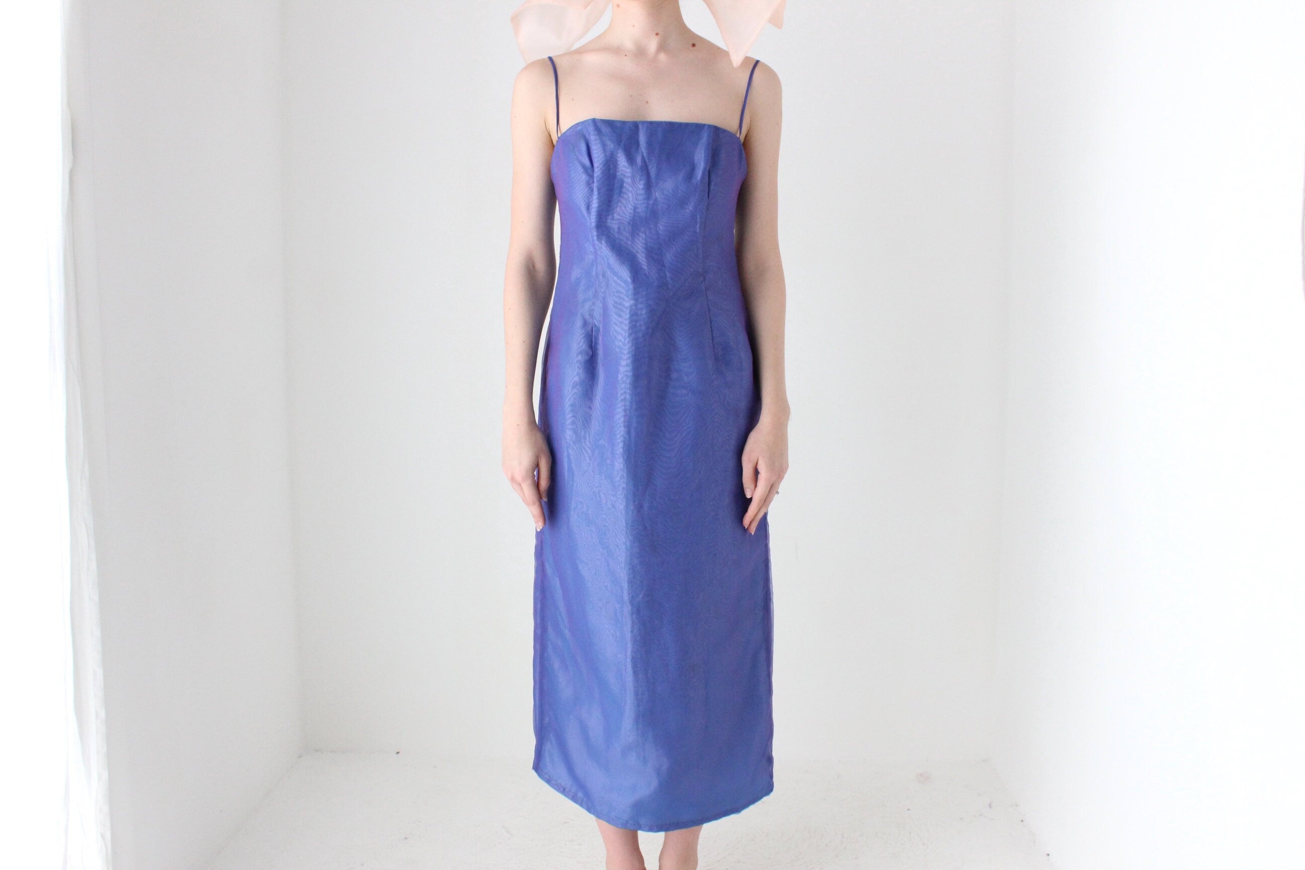 BALLETCORE 90s iridescent Organza Spaghetti Strap Cami Dress