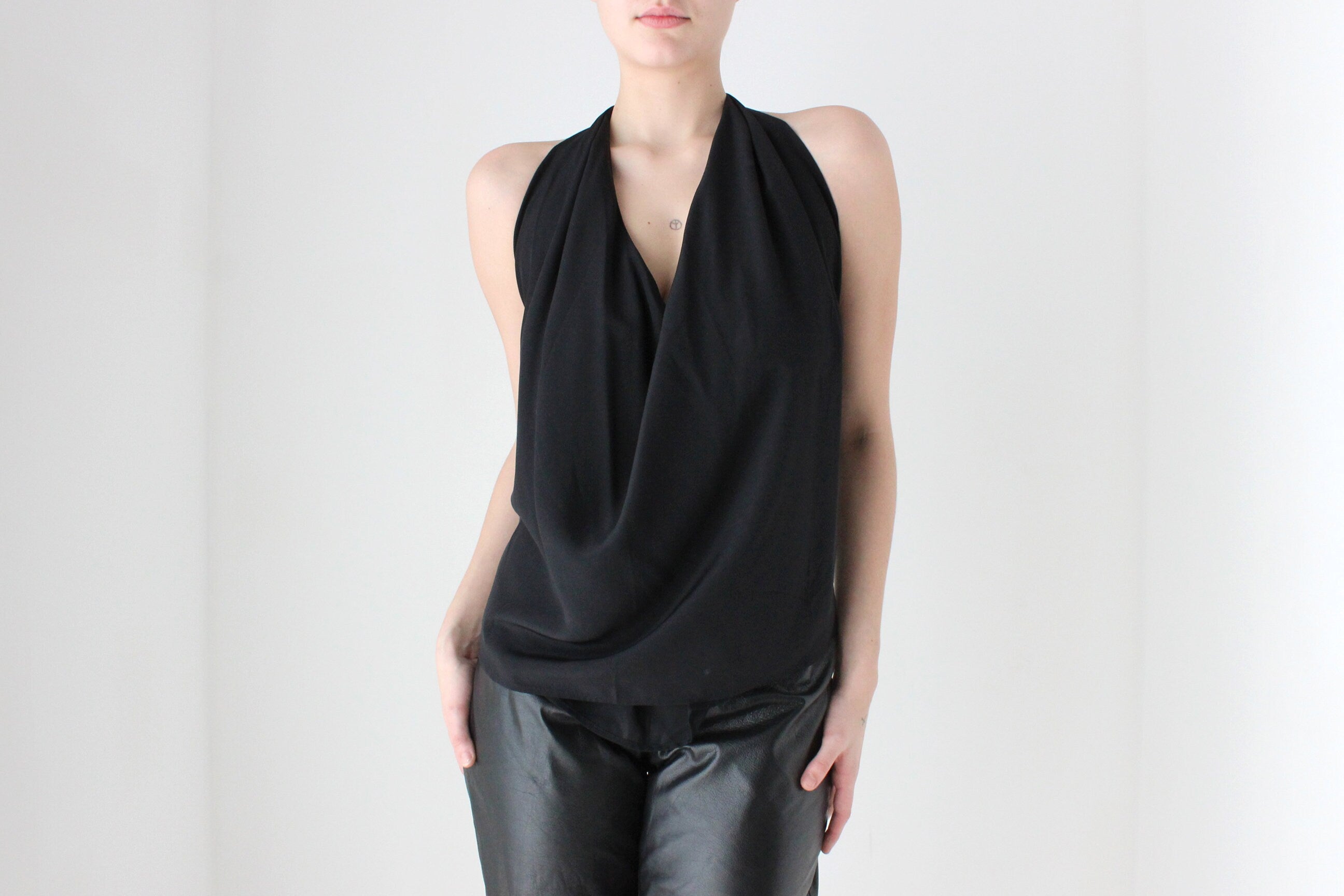 BALLETCORE 2000s Pure Silk Convertible Halter Top