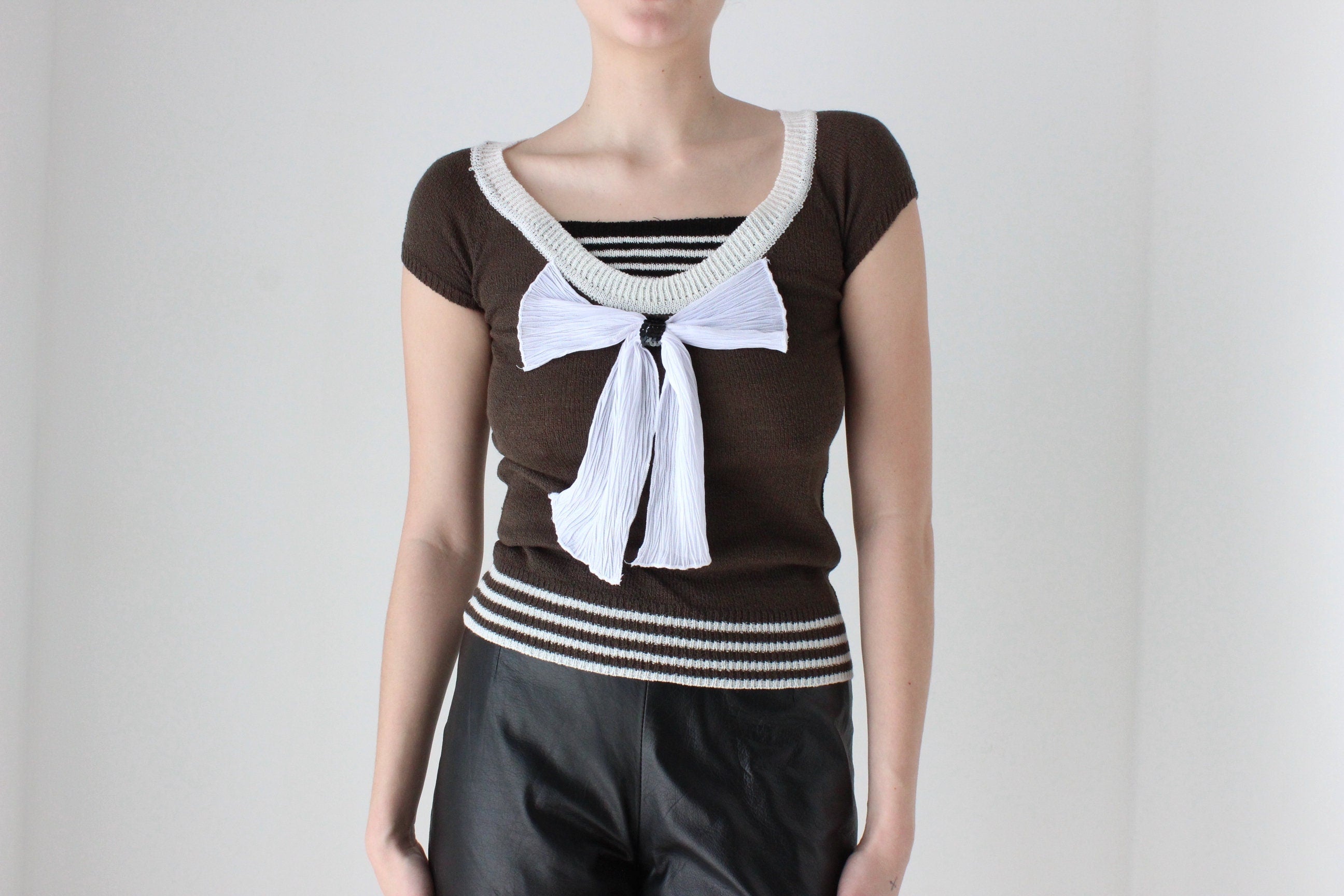 BALLETCORE Funky Y2K 3D Textured Bow Top