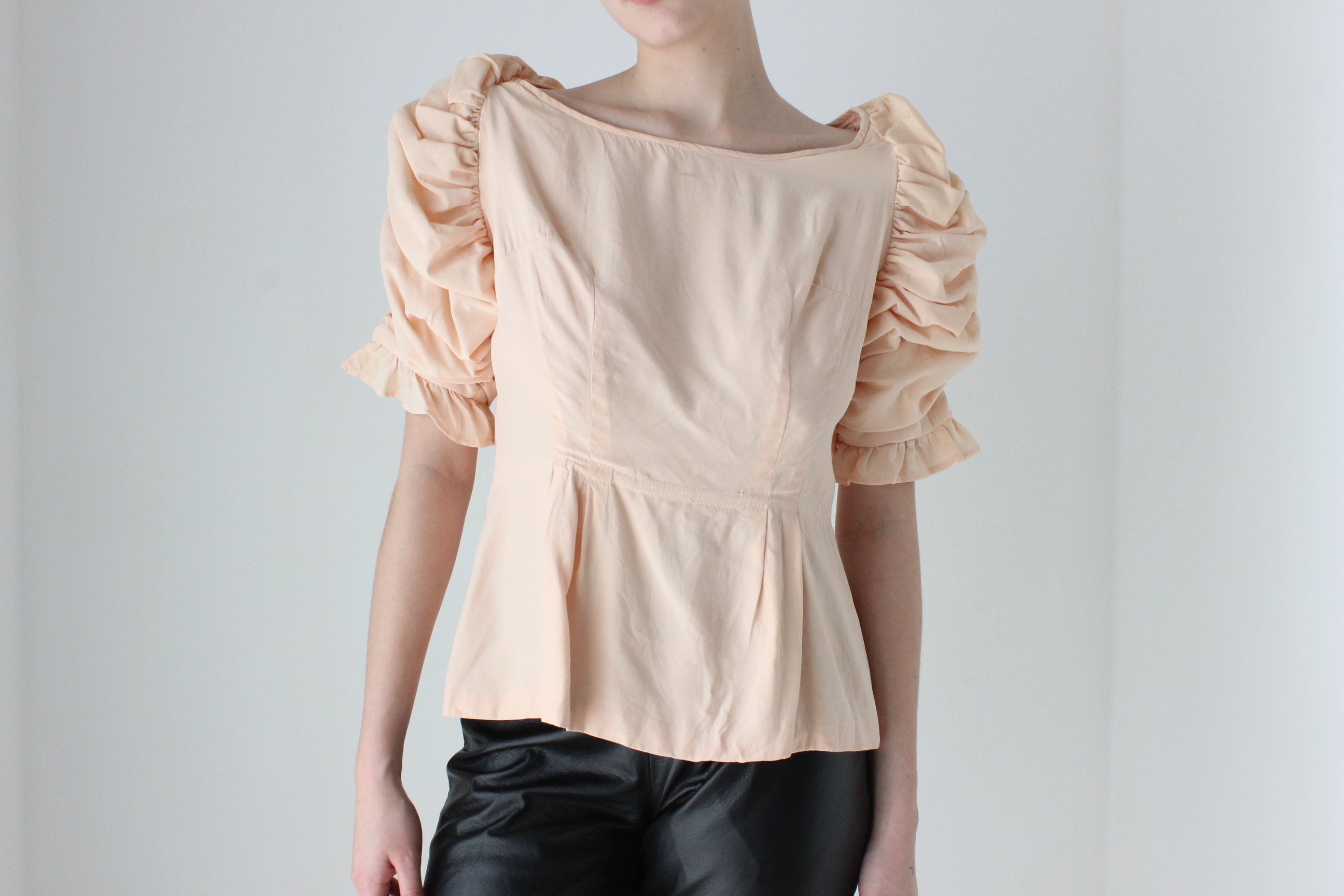 BALLETCORE 80s Silk Pagoda Sleeve Top