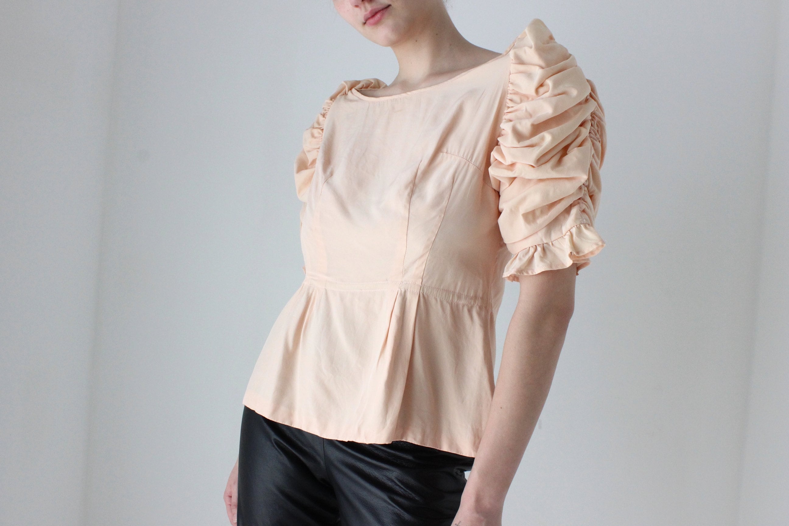 BALLETCORE 80s Silk Pagoda Sleeve Top