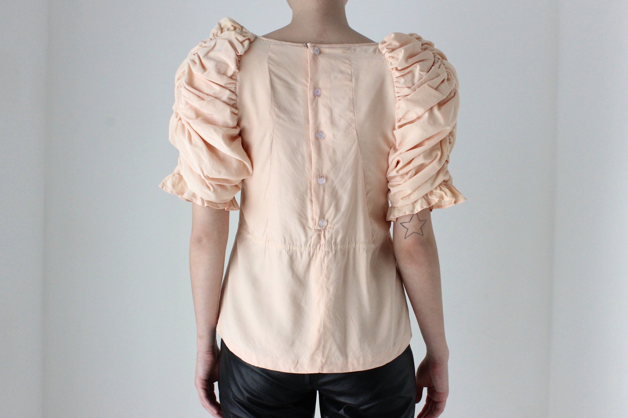 BALLETCORE 80s Silk Pagoda Sleeve Top